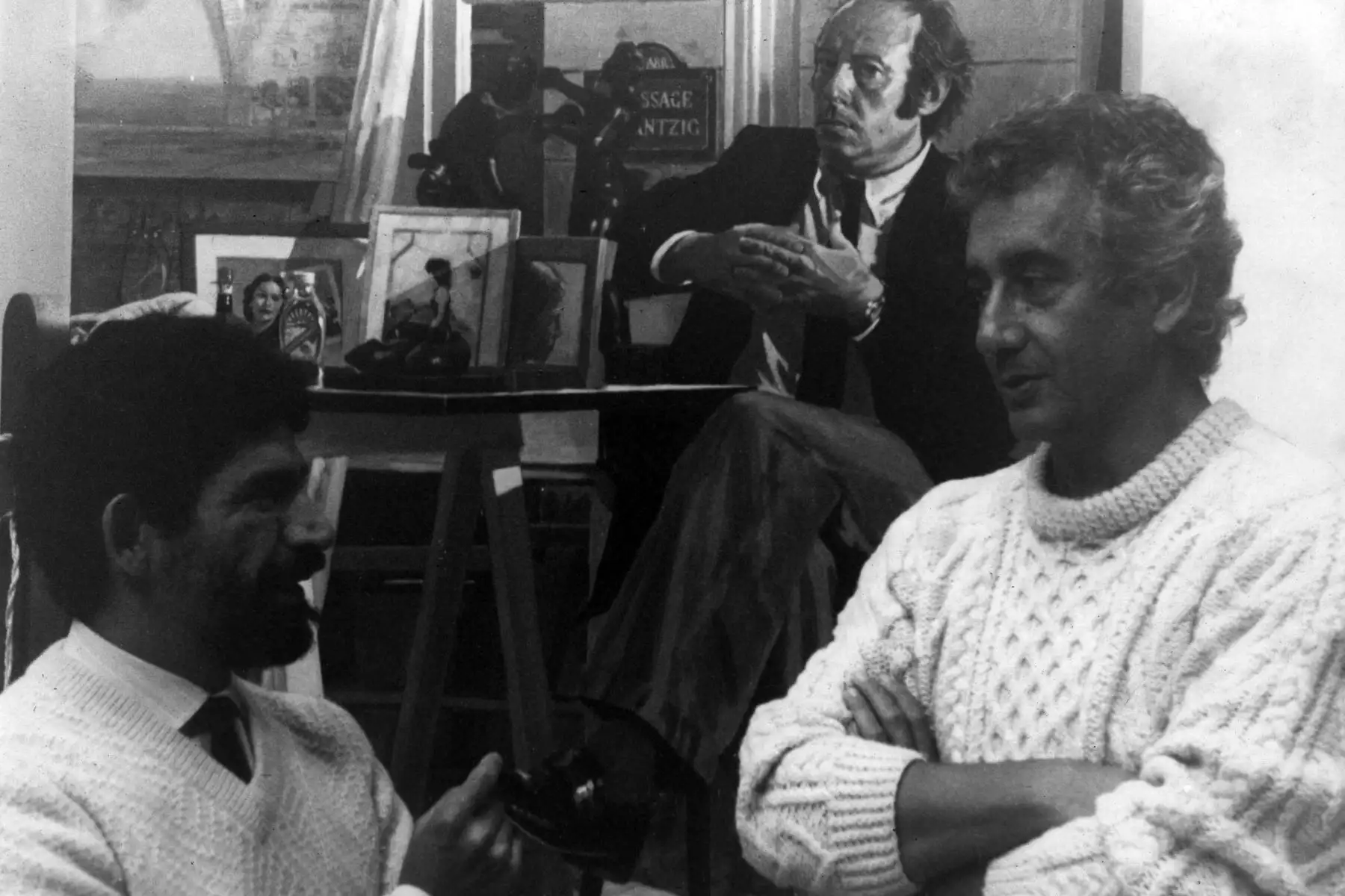 Lima - 8 mayo 1991.Pintor peruano Herman Braun Vega residente en Paris desde 1960, es entrevistado por Carlos Henderson.