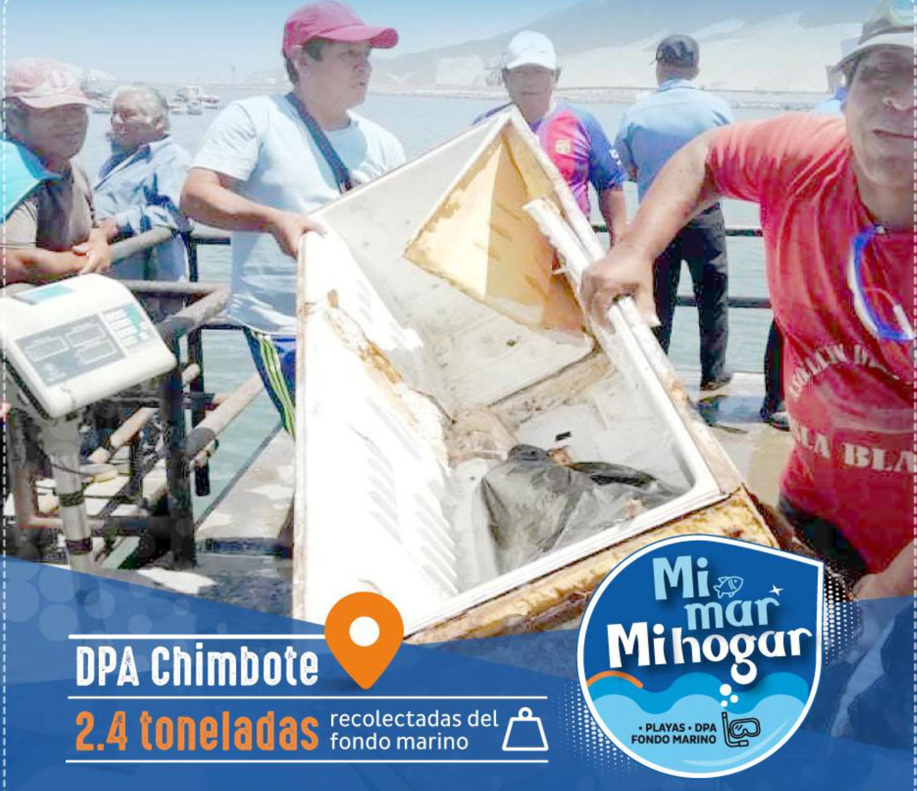 El Ministerio de la Producción (Produce) recolectó 2.4 toneladas de residuos sólidos en una jornada de limpieza de fondo marino en el Desembarcadero Pesquero Artesanal (DPA) de Chimbote, en la región Áncash.