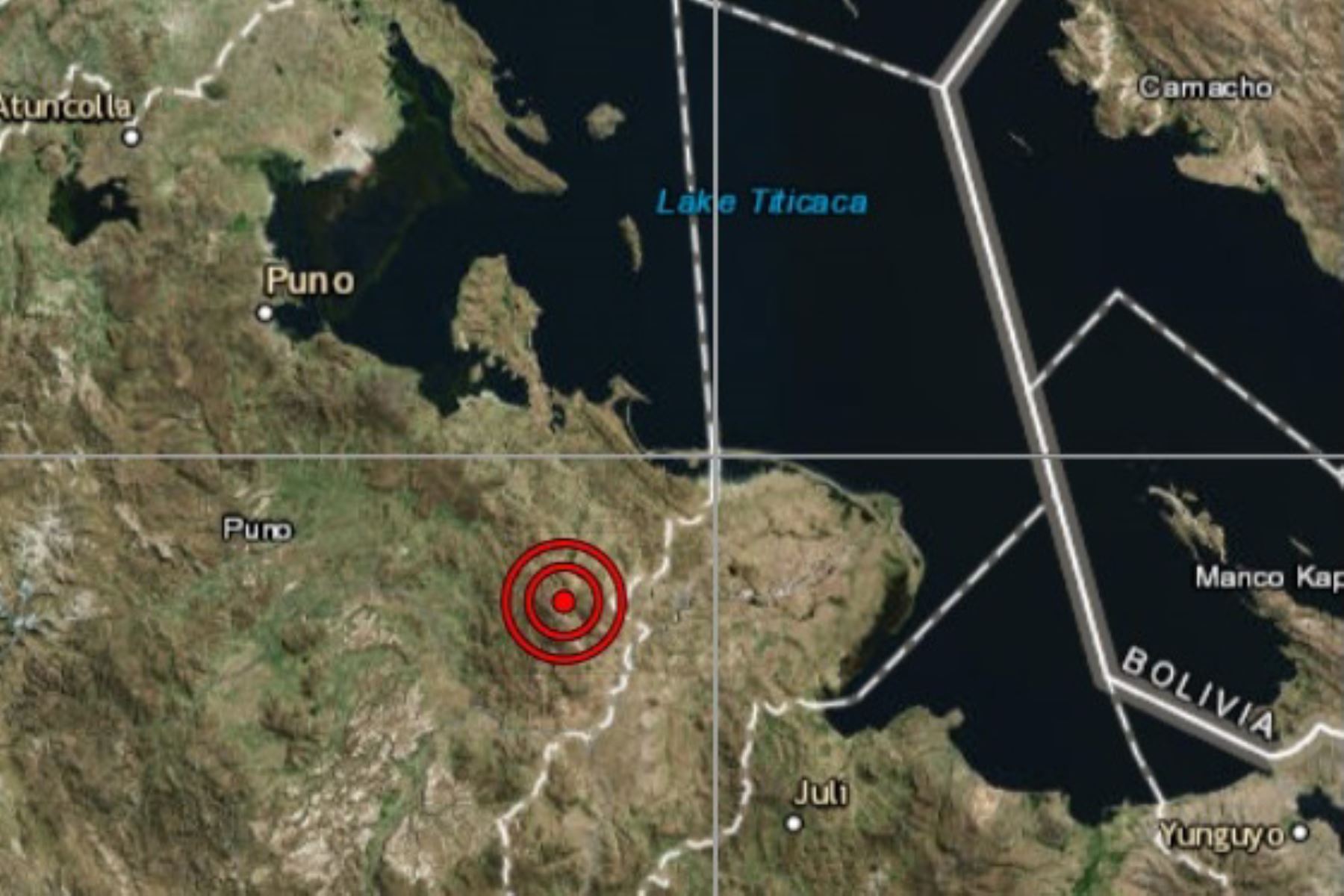 Reportan sismo de magnitud 4.1 en la región Puno.