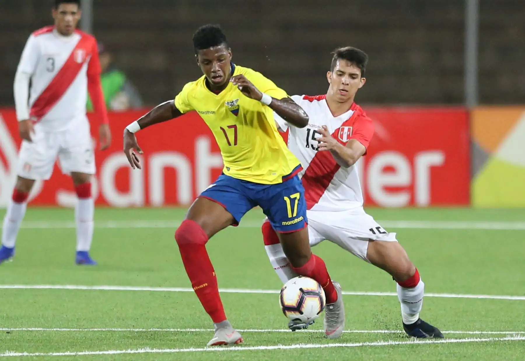Perú empata 1-1 con Ecuador por el Sudamericano Sub 17 por el hexagonal final en el estadio Universidad San Marcos.Foto: ANDINA/Jhony Laurente
