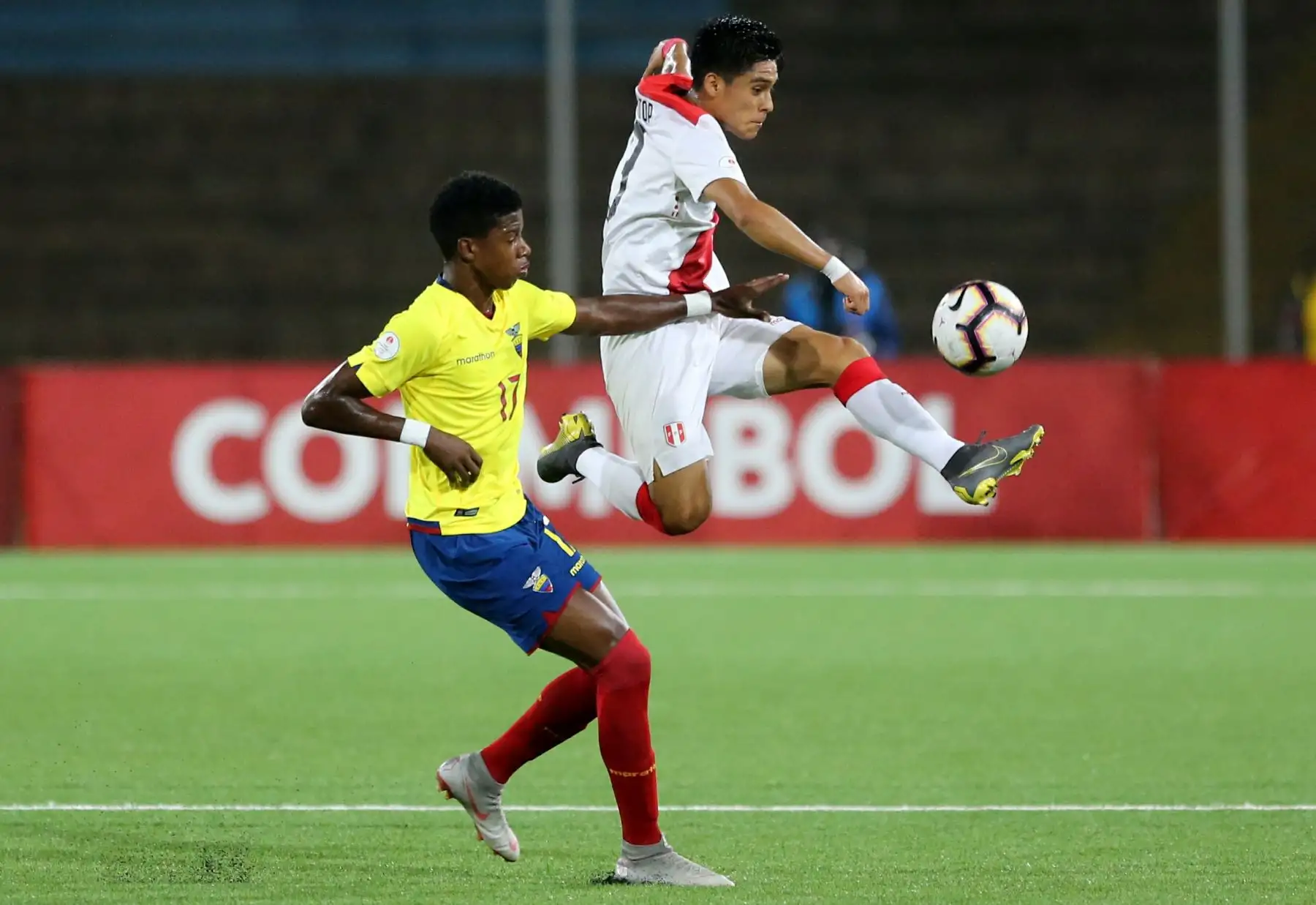 Perú empata 1-1 con Ecuador por el Sudamericano Sub 17 por el hexagonal final en el estadio Universidad San Marcos.Foto: ANDINA/Jhony Laurente