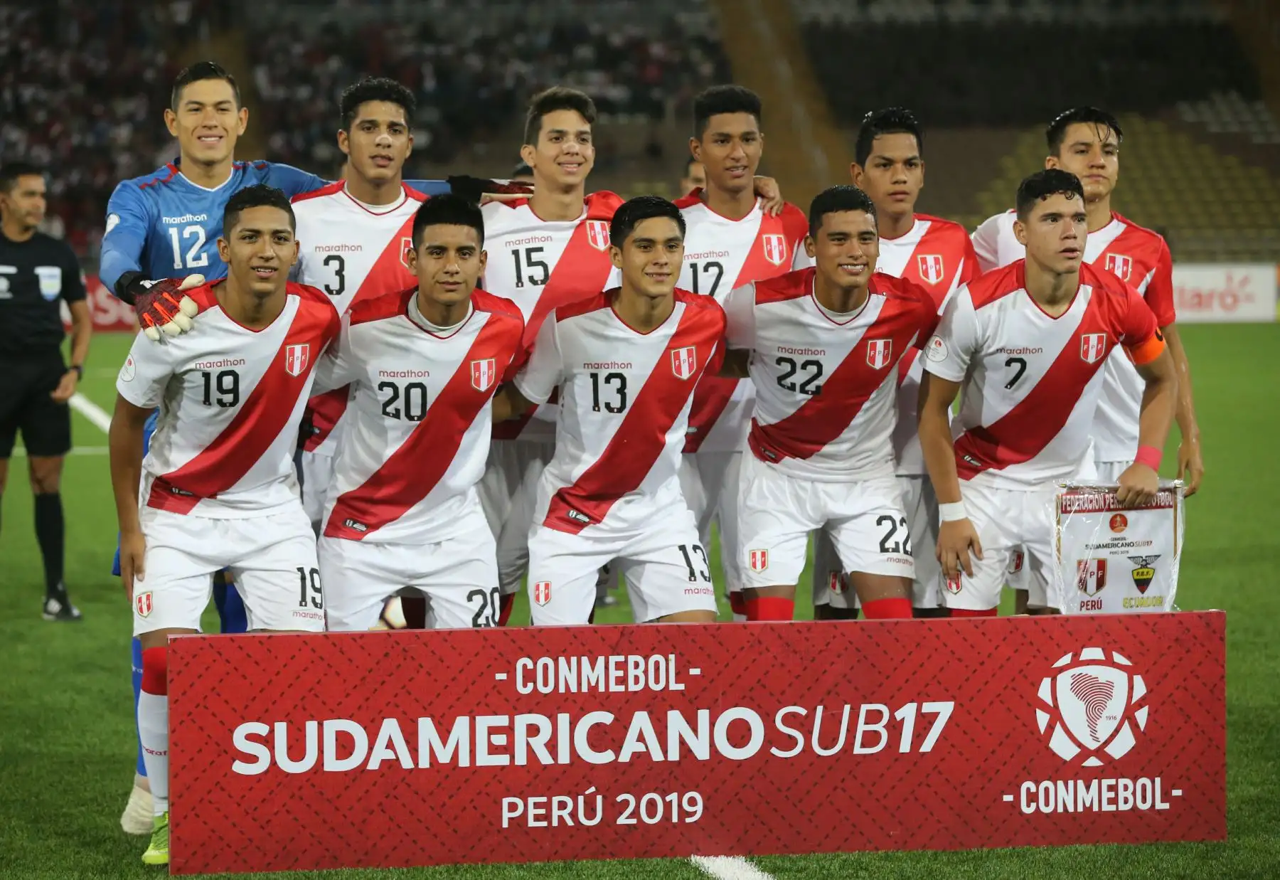 Perú empata 1-1 con Ecuador por el Sudamericano Sub 17 por el hexagonal final en el estadio Universidad San Marcos.Foto: ANDINA/Jhony Laurente