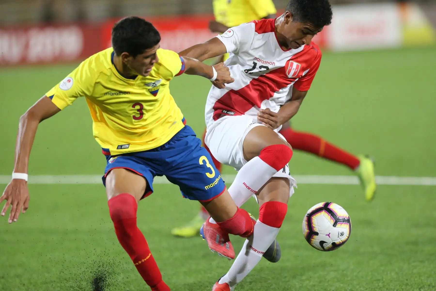 Perú empate 1-1 con Ecuador por el Sudamericano Sub 17 por el hexagonal final en el estadio Universidad San Marcos.Foto: ANDINA/Jhony Laurente