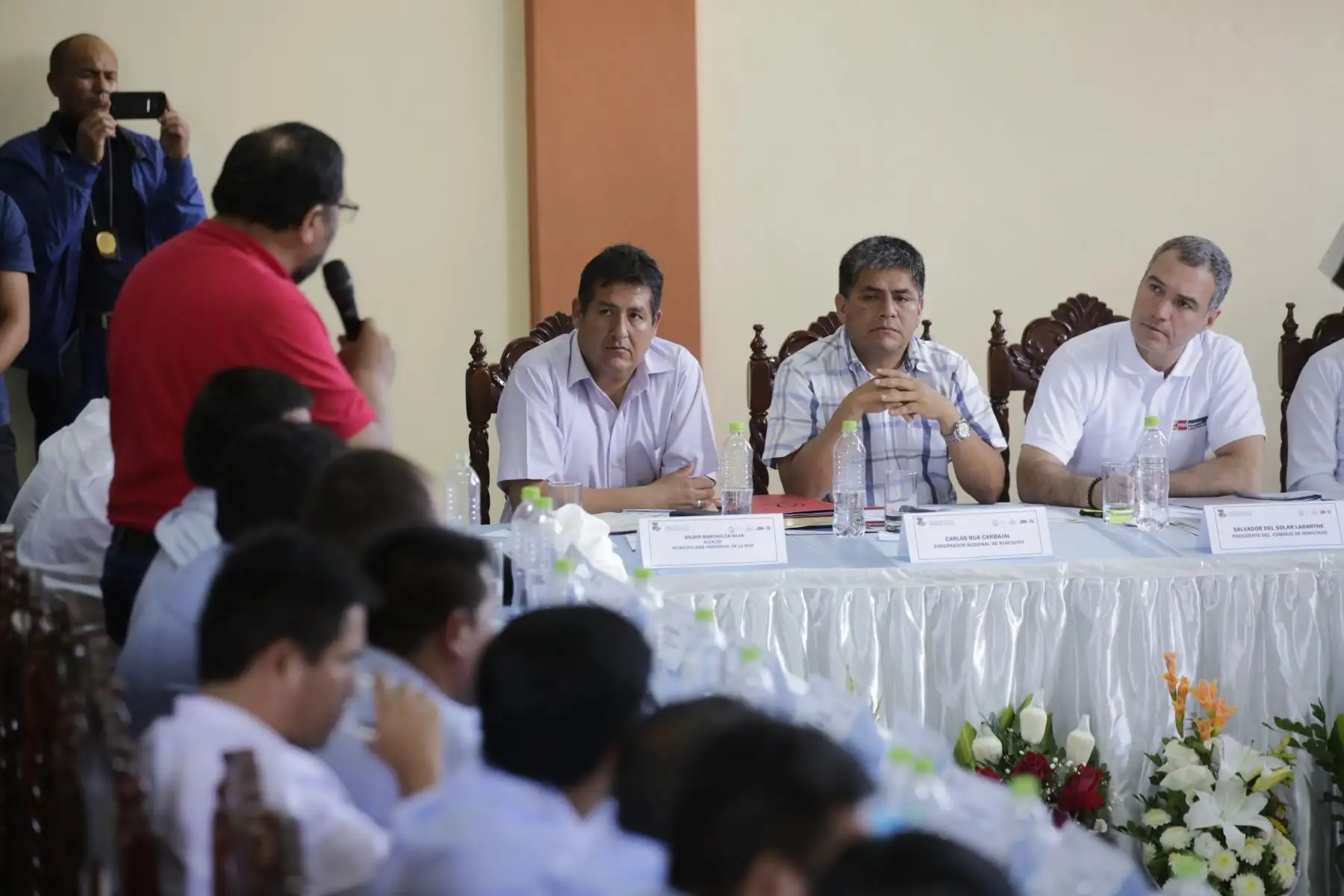 El presidente del Consejo de Ministros, Salvador del Solar, participó en una mesa de trabajo entre el Gobierno Central y las autoridades de la Mancomunidad Regional de Los Andes, en el Vraem. Foto: ANDINA/PCM.