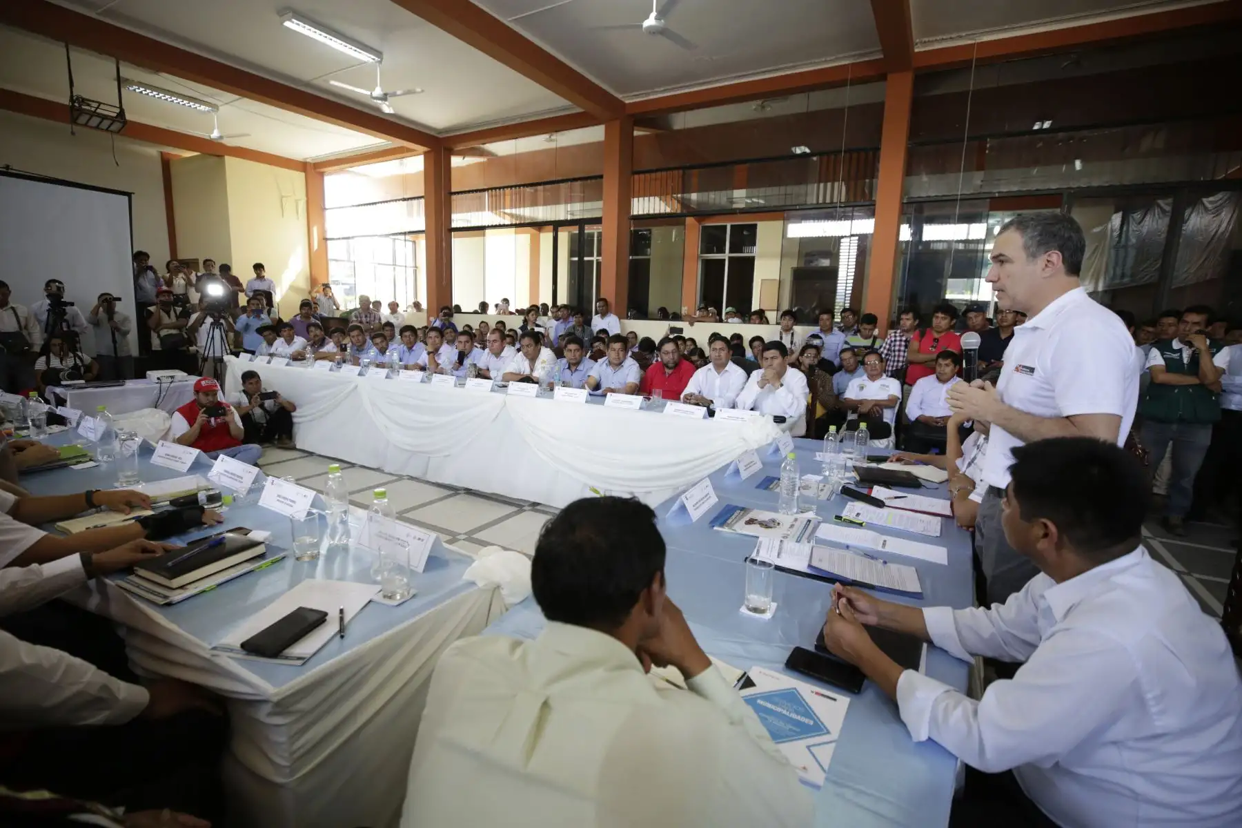 El presidente del Consejo de Ministros, Salvador del Solar, participó en una mesa de trabajo entre el Gobierno Central y las autoridades de la Mancomunidad Regional de Los Andes, en el Vraem. Foto: ANDINA/PCM.