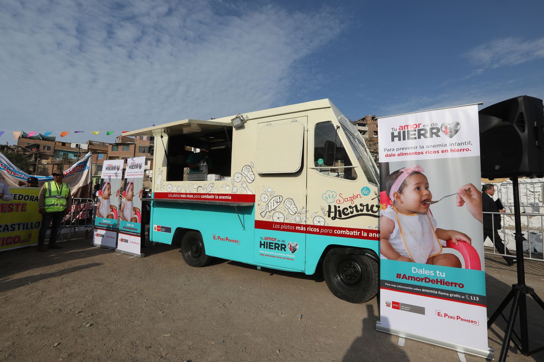 Food Truck Sazón de Hierro del MInsa busca sensibilizar sobre la importancia de consumir hierro para combatir la anemia. Foto: ANDINA/Difusión