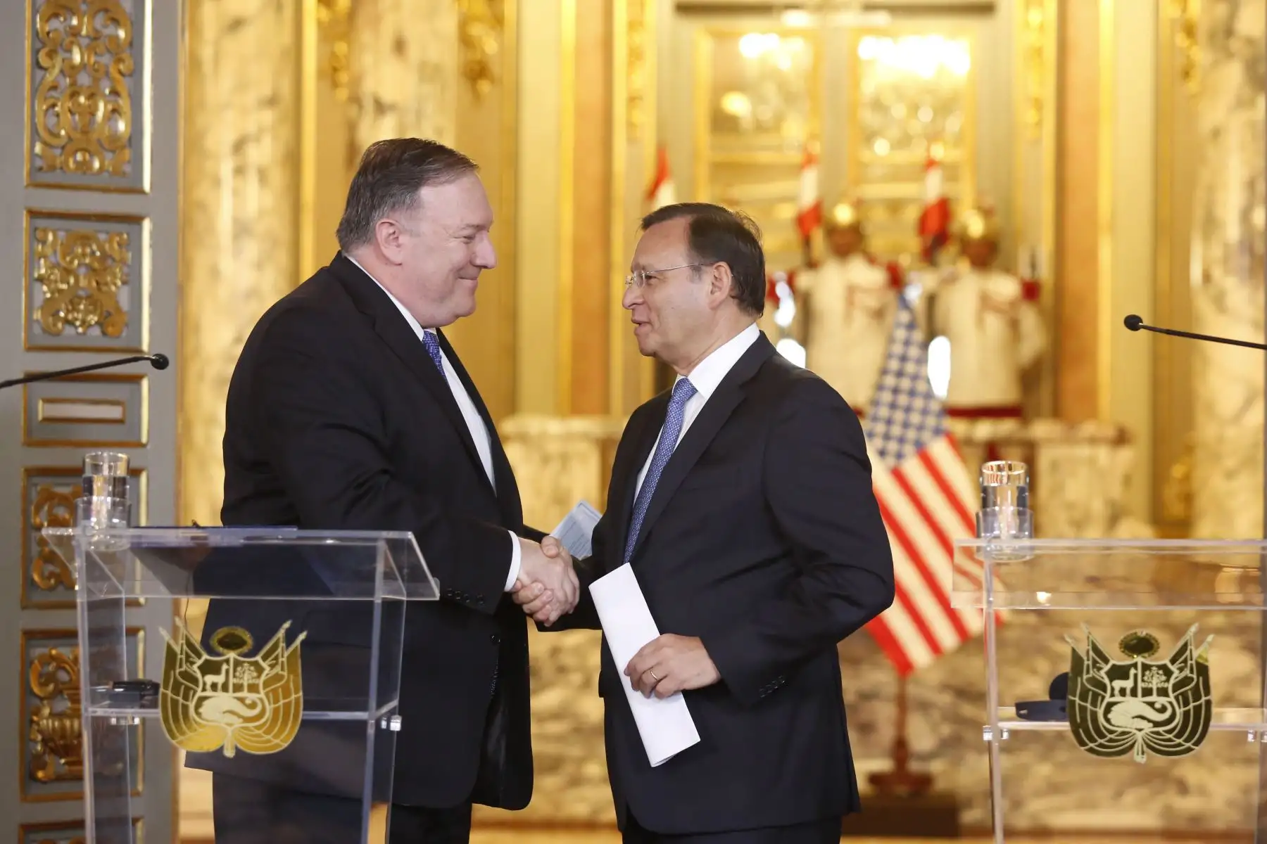 Conferencia de prensa del Canciller  Néstor Popolizio y  el Secretario de Estado de los Estados de los EEUU Mike Pompeo.Foto:ANDINA/Prensa Presidencia