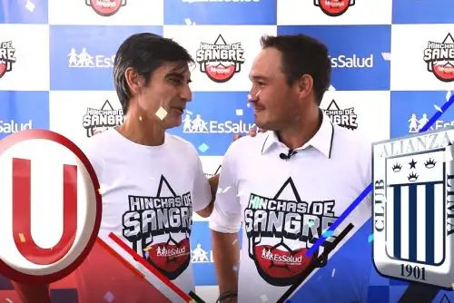 Los exarqueros iconos de Alianza Lima, George Forsyth y de Universitario, Óscar Ibáñez, hacen un llamado a los fanáticos para sumarse a campaña de donación de sangre. Foto: ANDINA/captura.