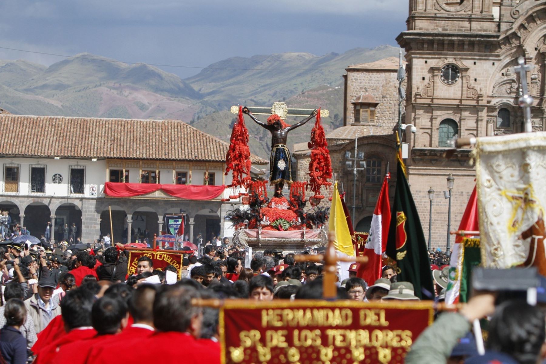 Procesión del Señor de los Temblores, patrón del Cusco, en una imagen de archivo. ANDINA/Percy Hurtado Santillán