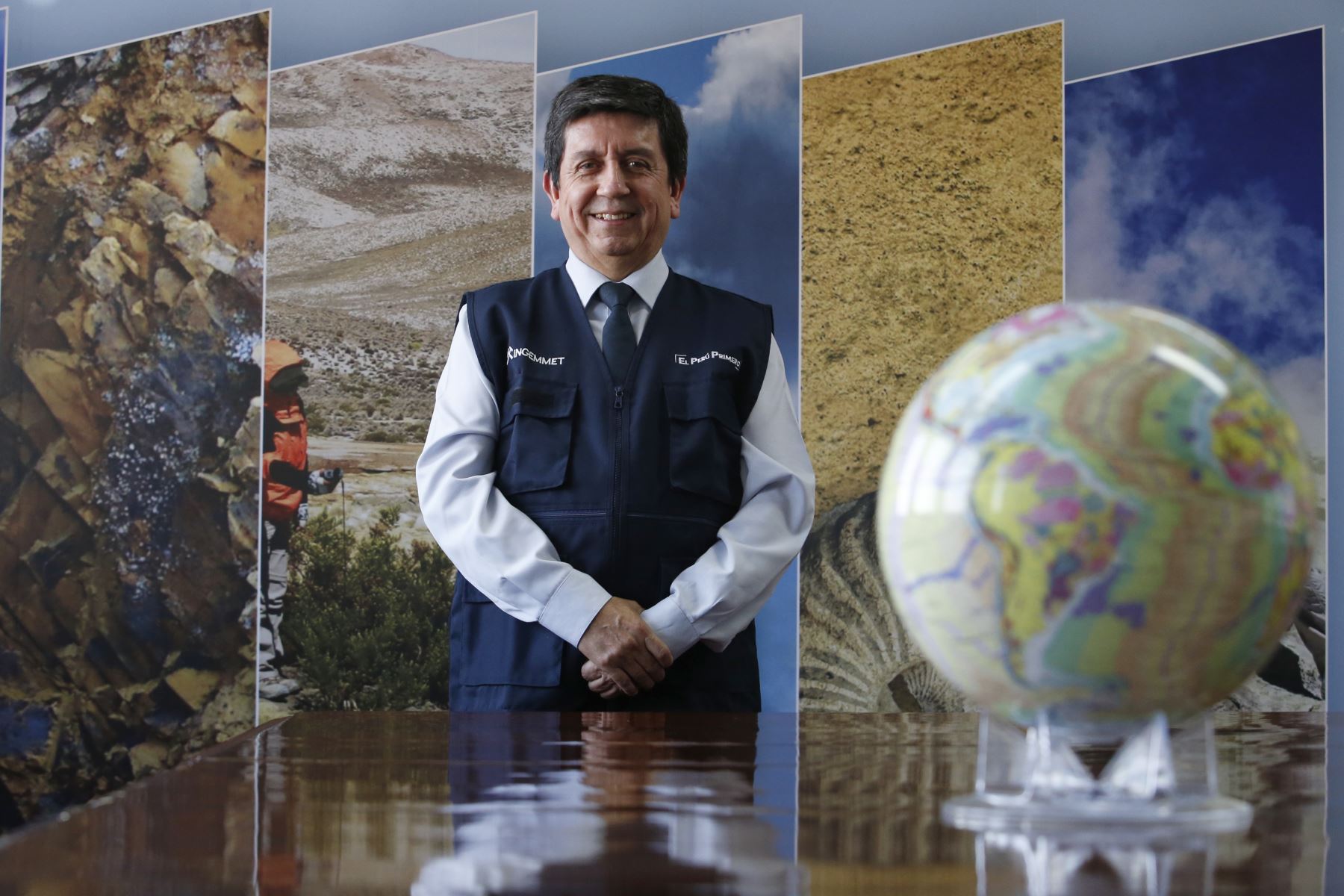 Henry Luna Córdova, presidente ejecutivo del Instituto Geológico, Minero y Metalúrgico informó que el primer mapa geológico del Perú estará listo para el Bicentenario de la Independencia. ANDINA/Nathalie Sayago