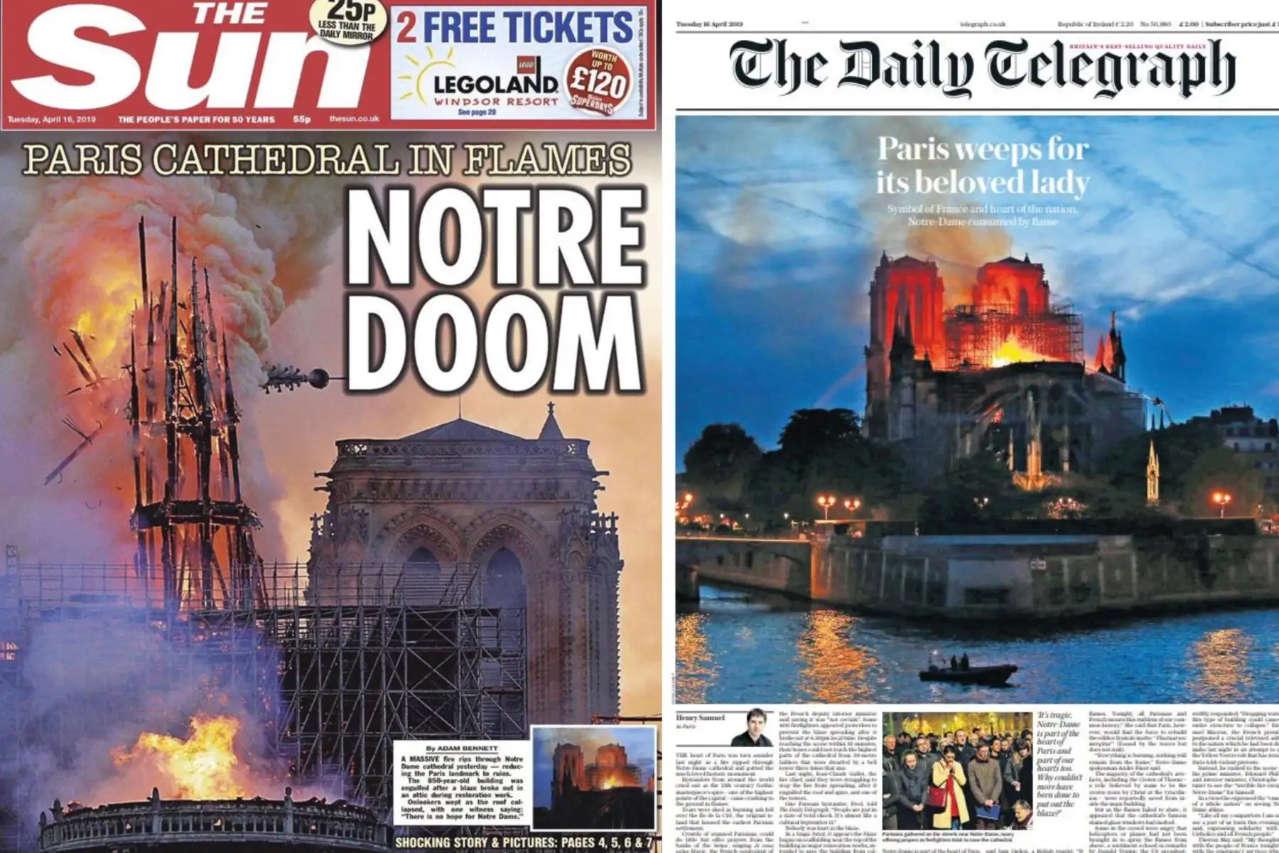 Así reflejaron los diarios del mundo el incendio en la catedral de Notre Dame. Así reflejaron los diarios del mundo el incendio en la catedral de Notre Dame.