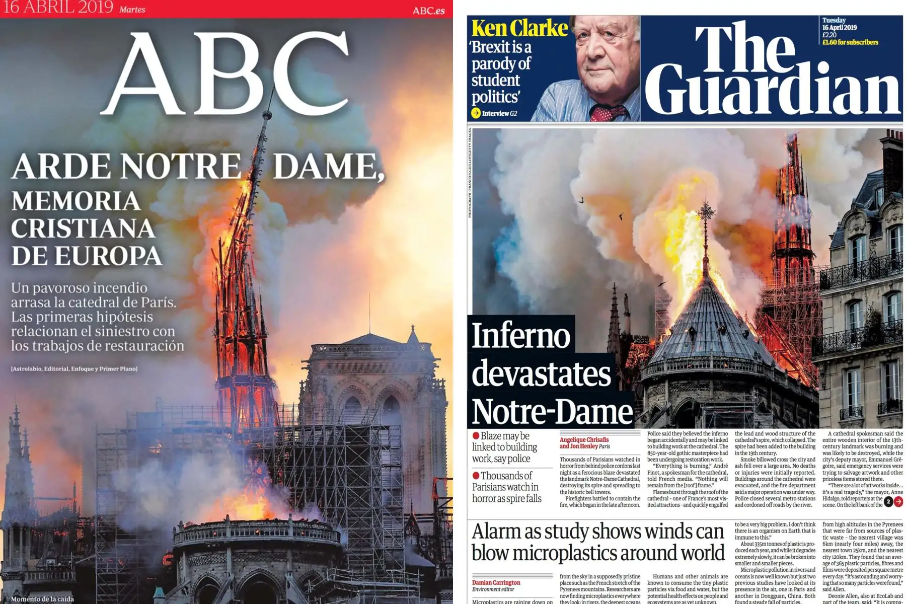 Así reflejaron los diarios del mundo el incendio en la catedral de Notre Dame. Así reflejaron los diarios del mundo el incendio en la catedral de Notre Dame.