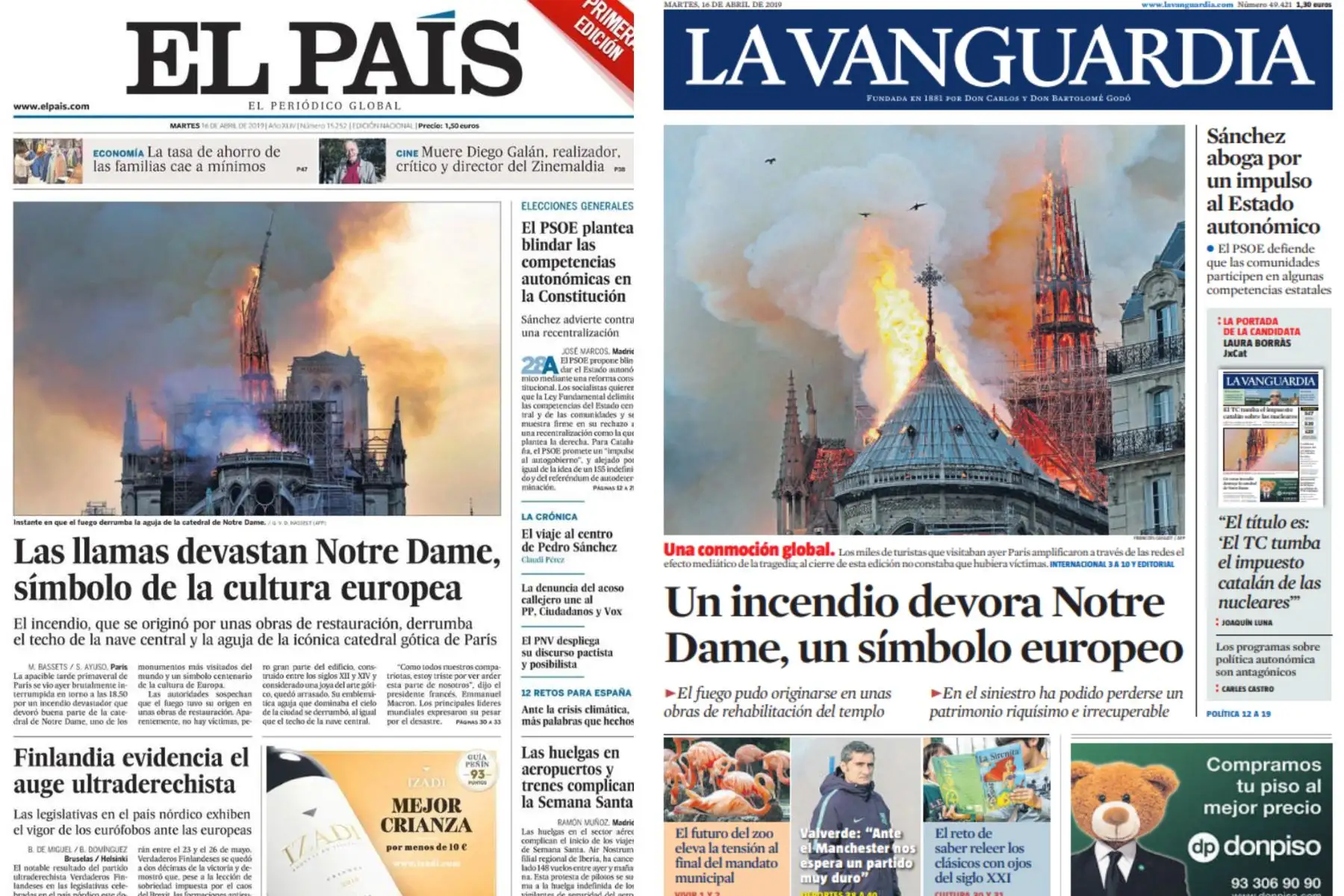 Así reflejaron los diarios del mundo el incendio en la catedral de Notre Dame. Así reflejaron los diarios del mundo el incendio en la catedral de Notre Dame.
