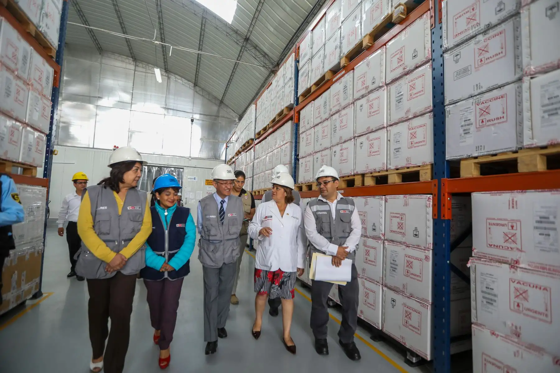 Ministra  de Salud, Zulema Tomás participa en la entrega de  más de dos millones de vacunas contra la Influenza como protección ante friaje y heladas. Foto: ANDINA/Minsa
