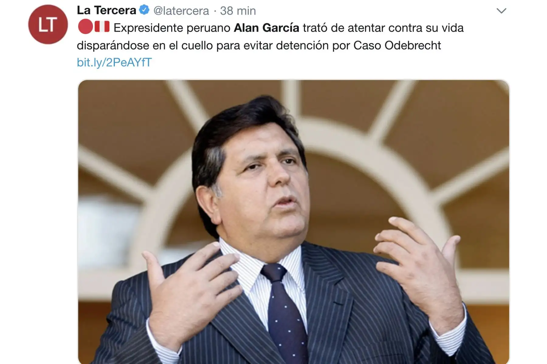 Así informa la prensa internacional sobre el disparo que se autoinflingió Alan García