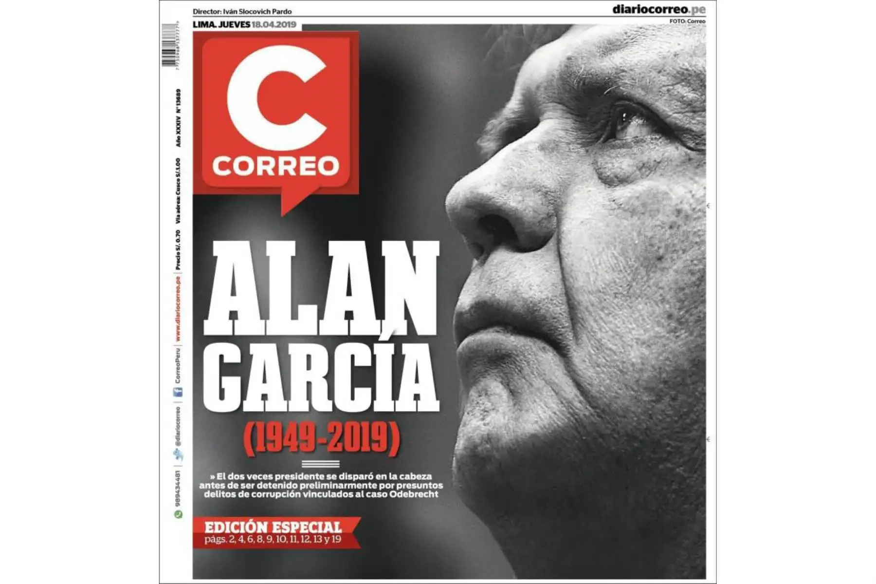 Alan García: Las portadas de los diarios peruanos