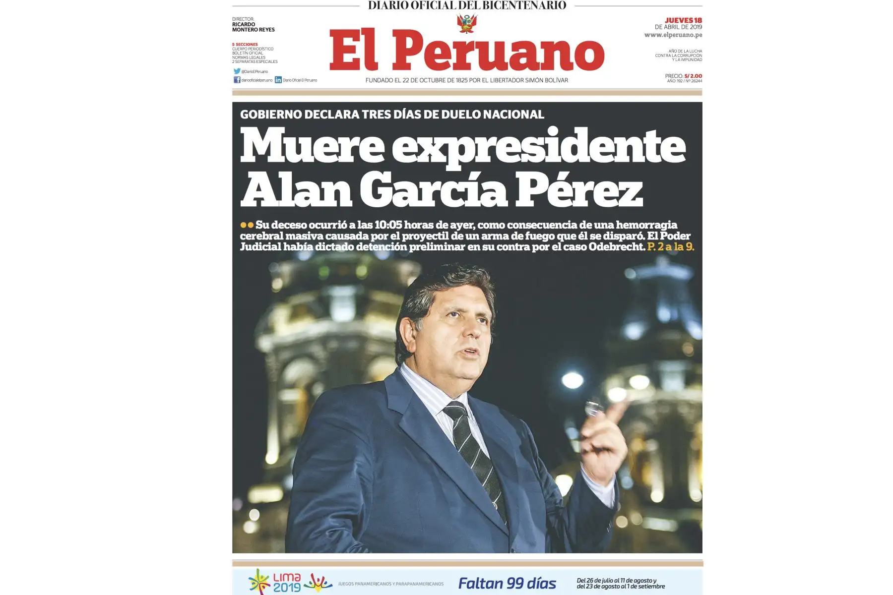 Alan García: Las portadas de los diarios peruanos