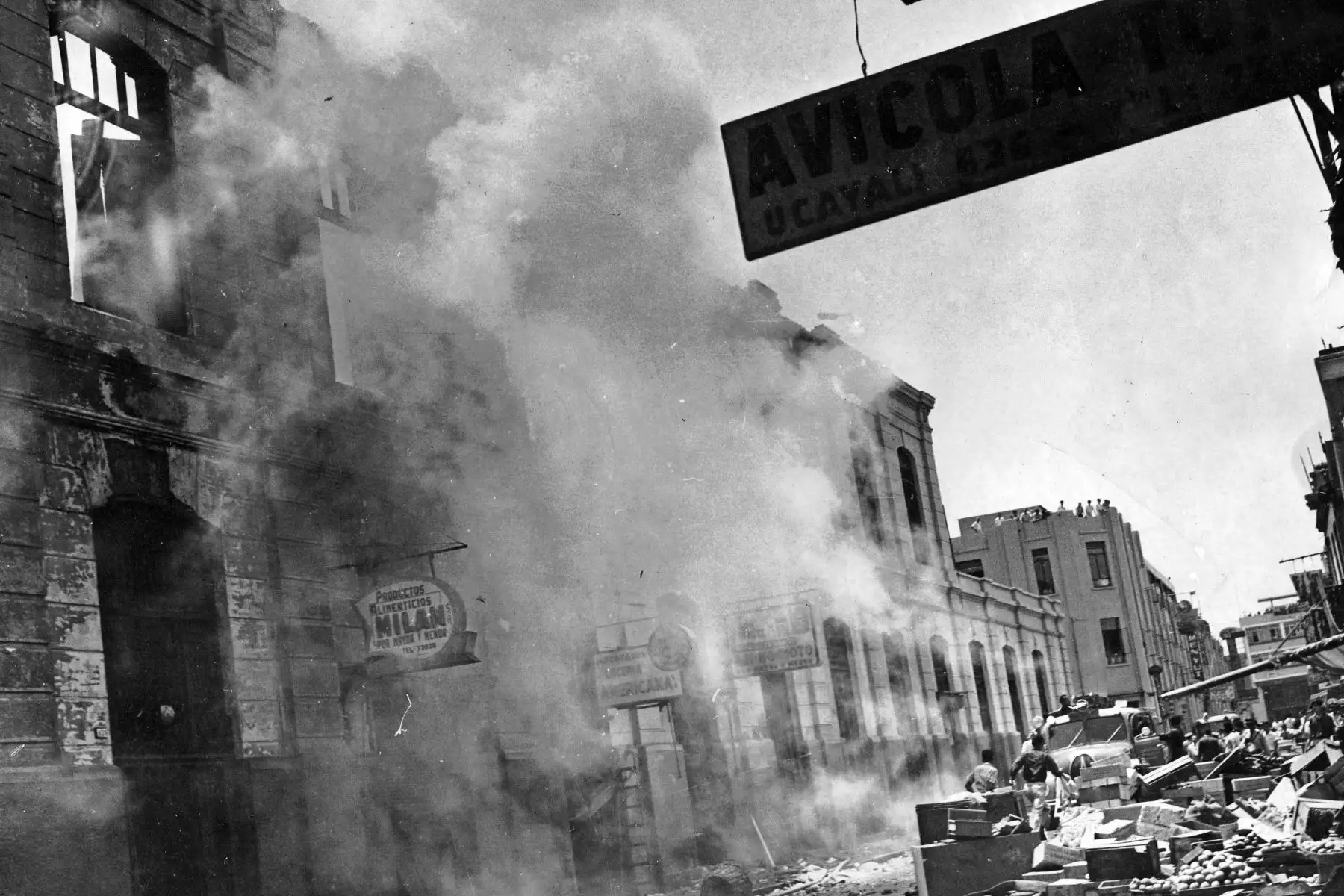 Lima - 29 febrero 1964 / Incendio del Mercado Central de Lima.