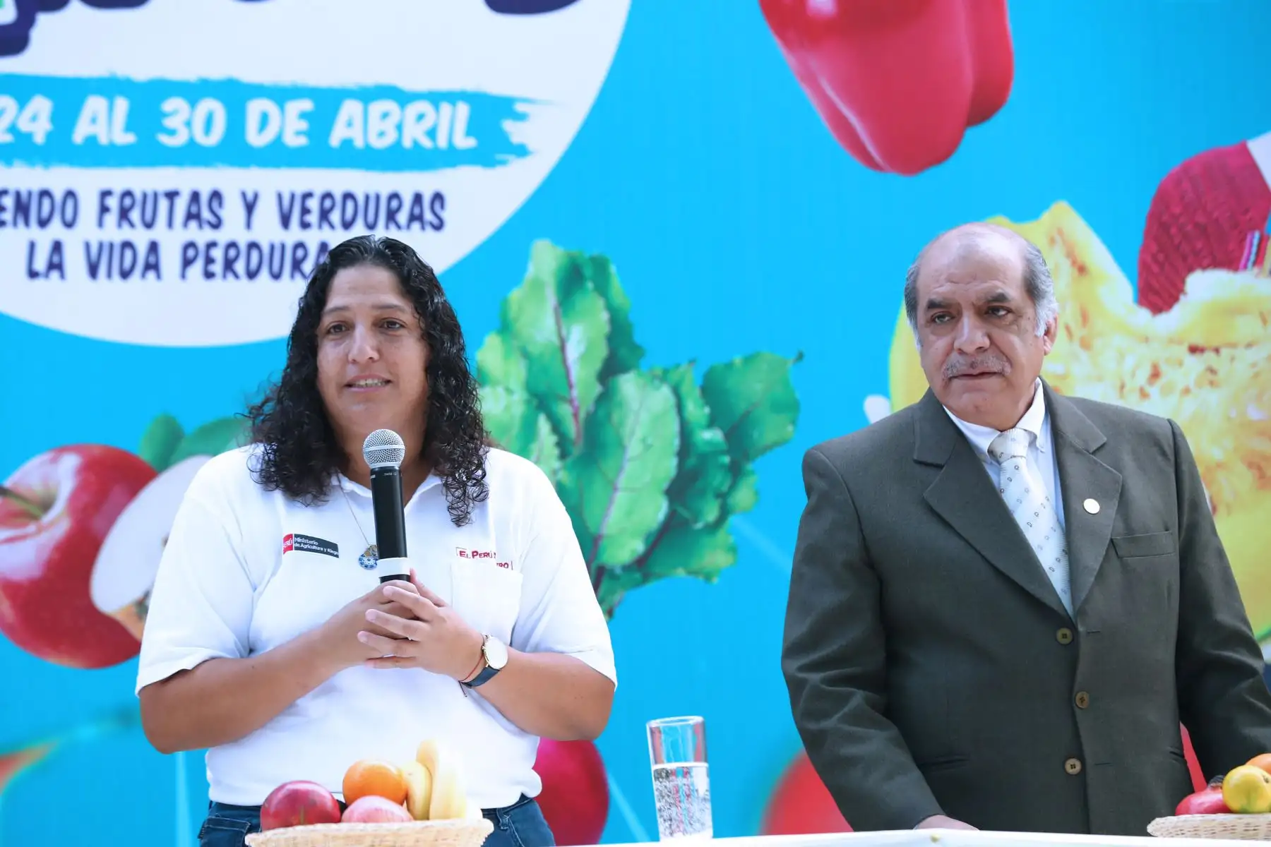 Ministra de Agricultura Fabiola Muñoz lanza actividades por la Semana de las Frutas y Verduras. Foto: ANDINA/Norman Córdova