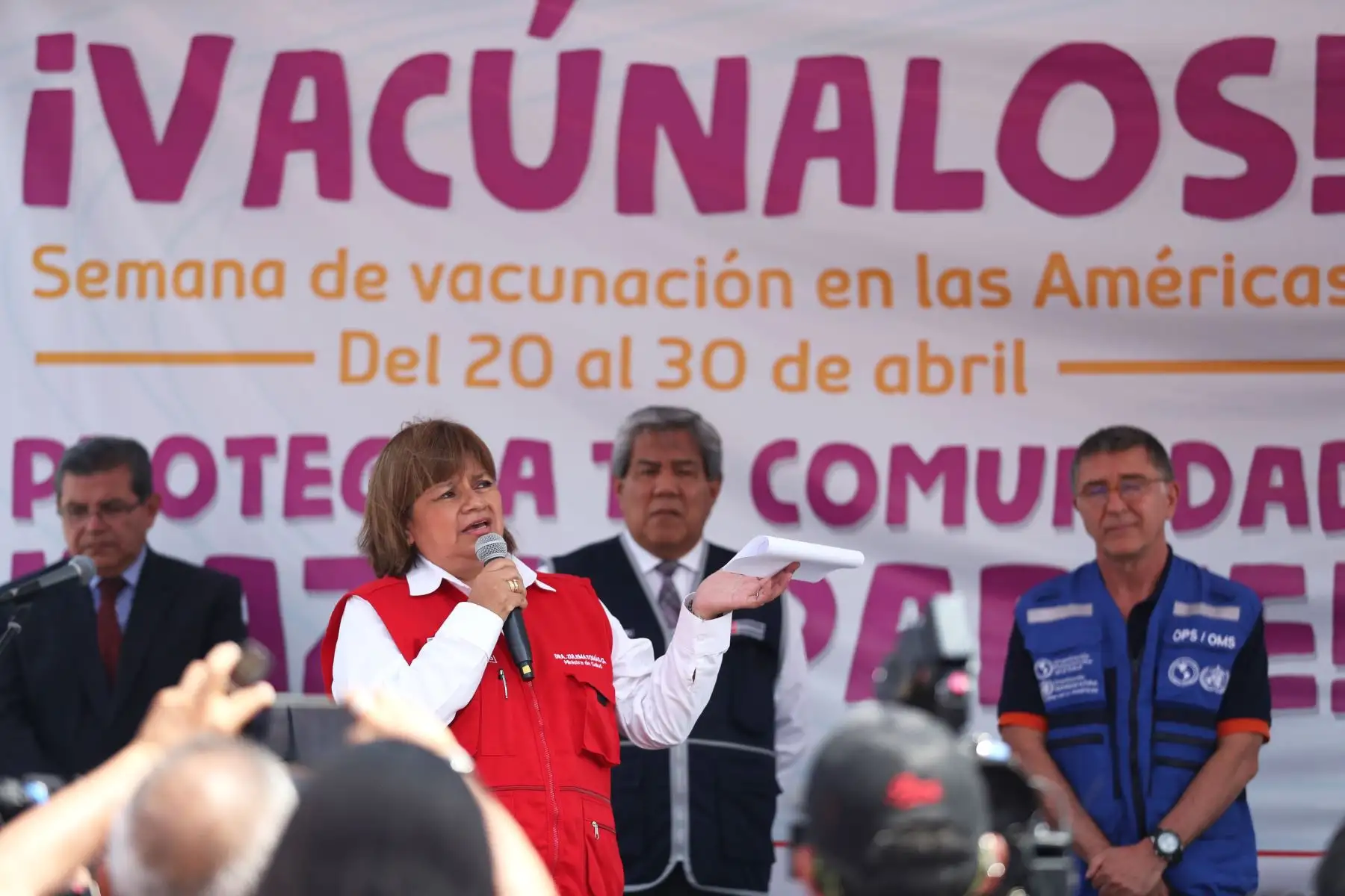 Con la presencia de la Ministra de Salud, Zulema Tomas, el Minsa lanza la semana de vacunación de Las Americas. Foto: ANDINA/Melina Mejía