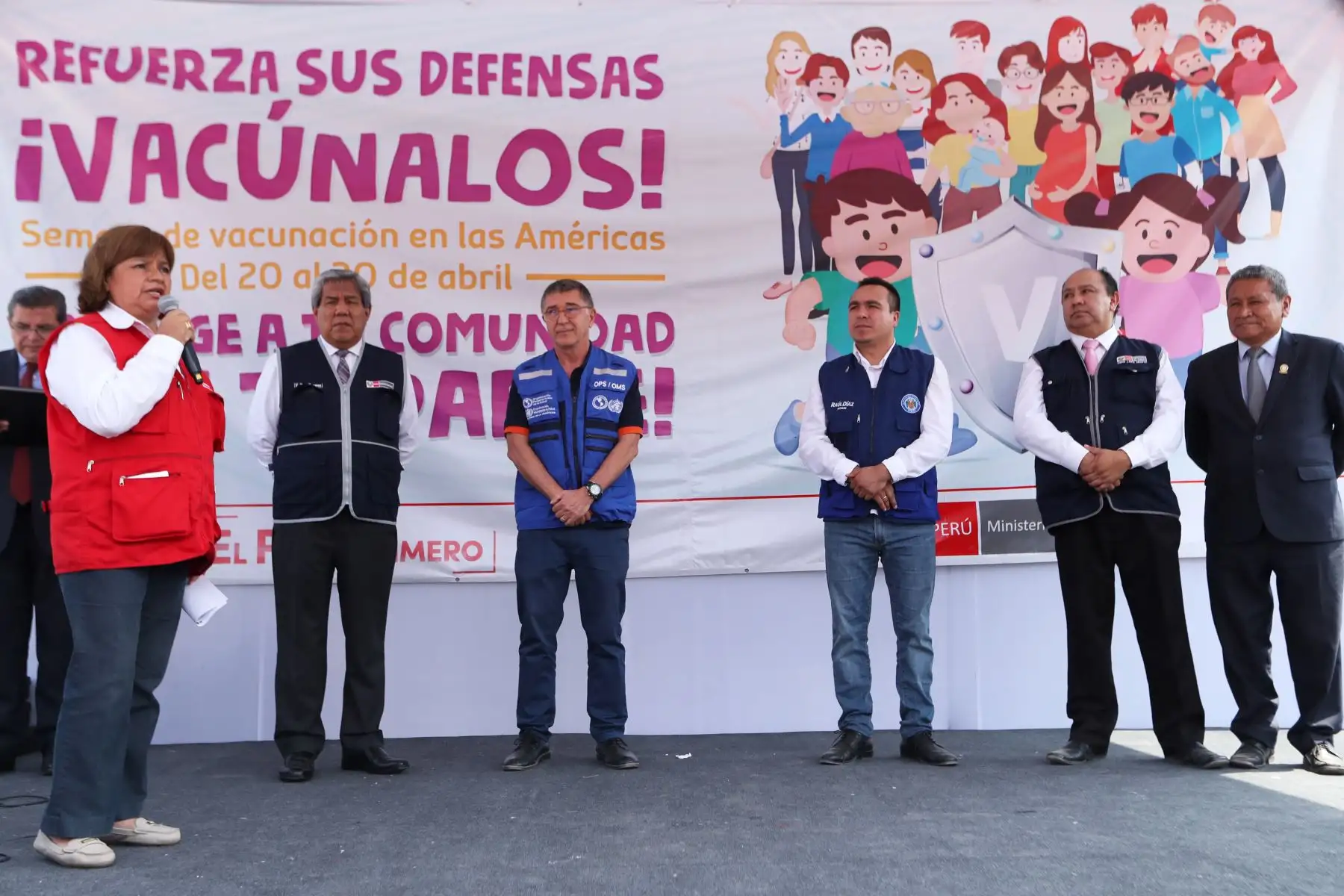 Con la presencia de la Ministra de Salud, Zulema Tomas, el Minsa lanza la semana de vacunación de Las Americas. Foto: ANDINA/Melina Mejía