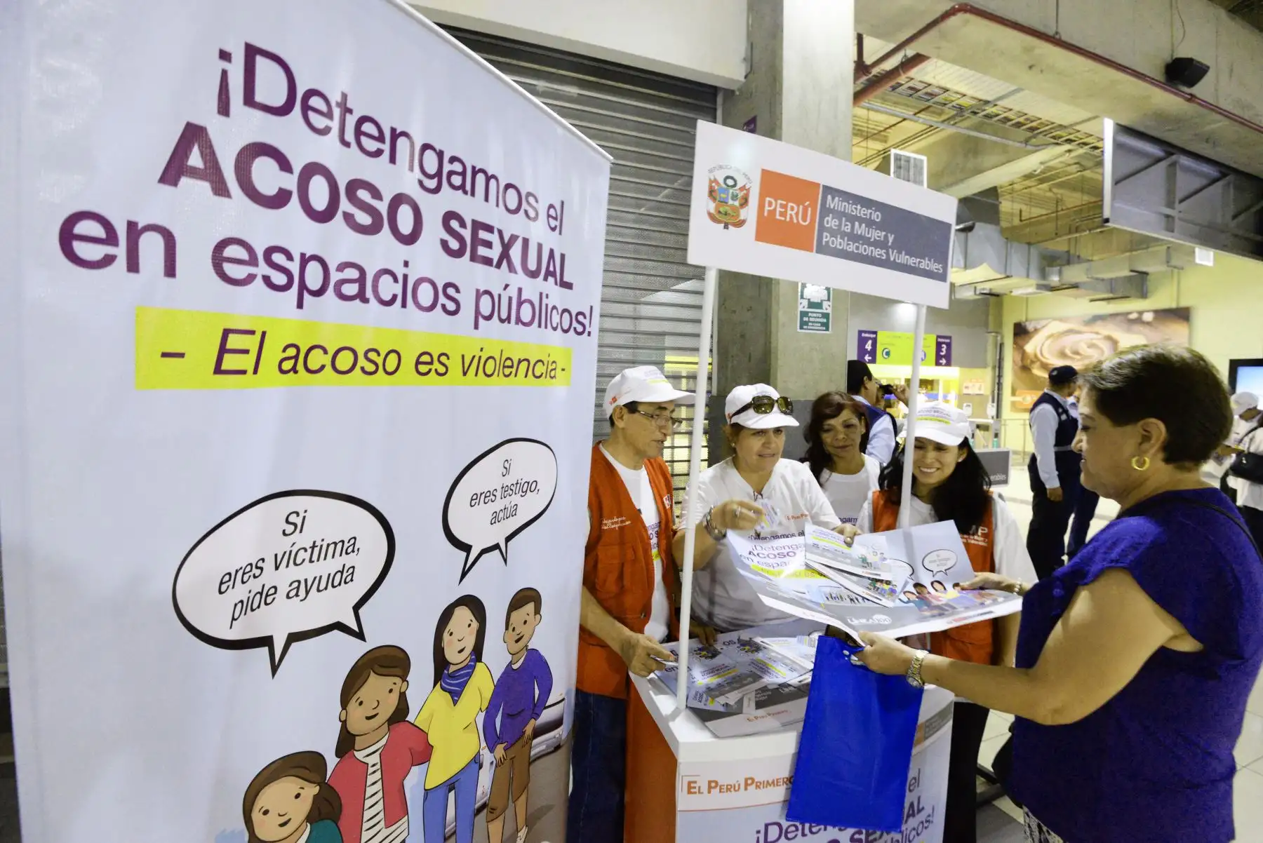 Ministerio de la Mujer y Poblaciones Vulnerables lanzó campaña “El acoso es Violencia”, con el fin de erradicar el  acoso en espacios públicos.
Foto: Difusión/ MIMP
