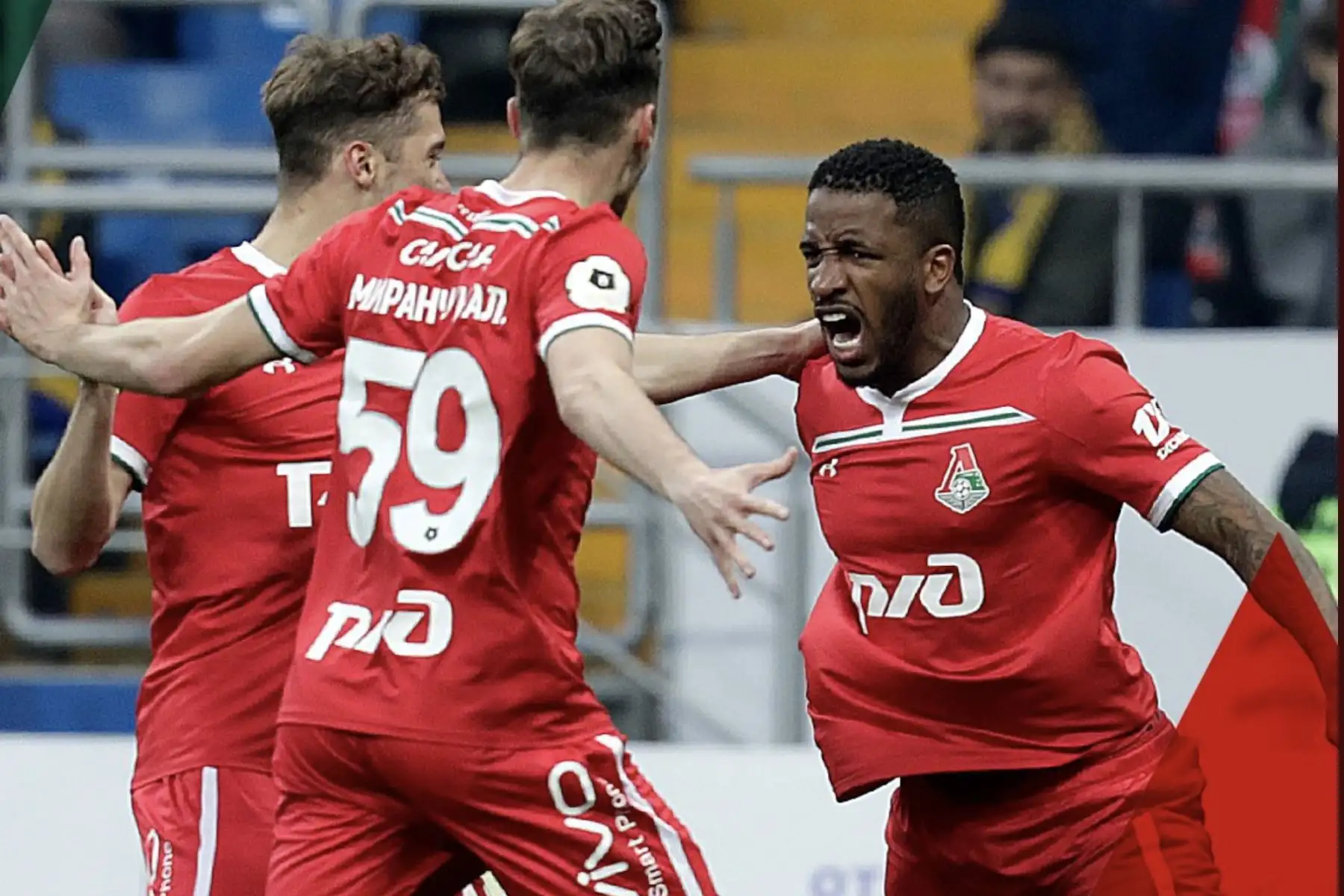 El delantero peruano Jefferson Farfán anotó hoy dos goles en el triunfo del Lokomotiv ante el Rostov por la Liga de Rusia.
Foto: ANDINA/@fckazanka