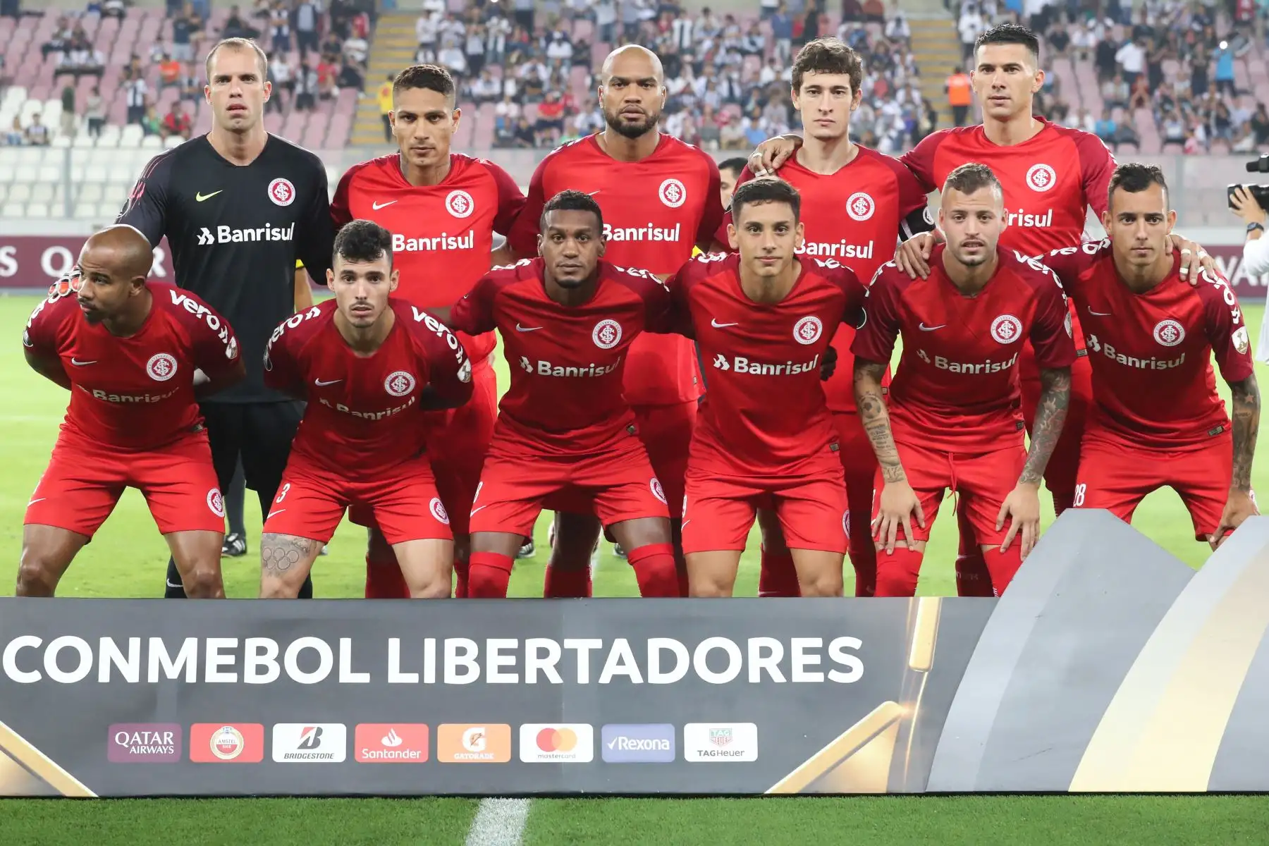 Equipo de Internacional de Porto Alegre  en un partido de fútbol por la Copa Libertadores en el Estadio Nacional de Lima.
Foto: ANDINA/Juan Carlos Guzmán