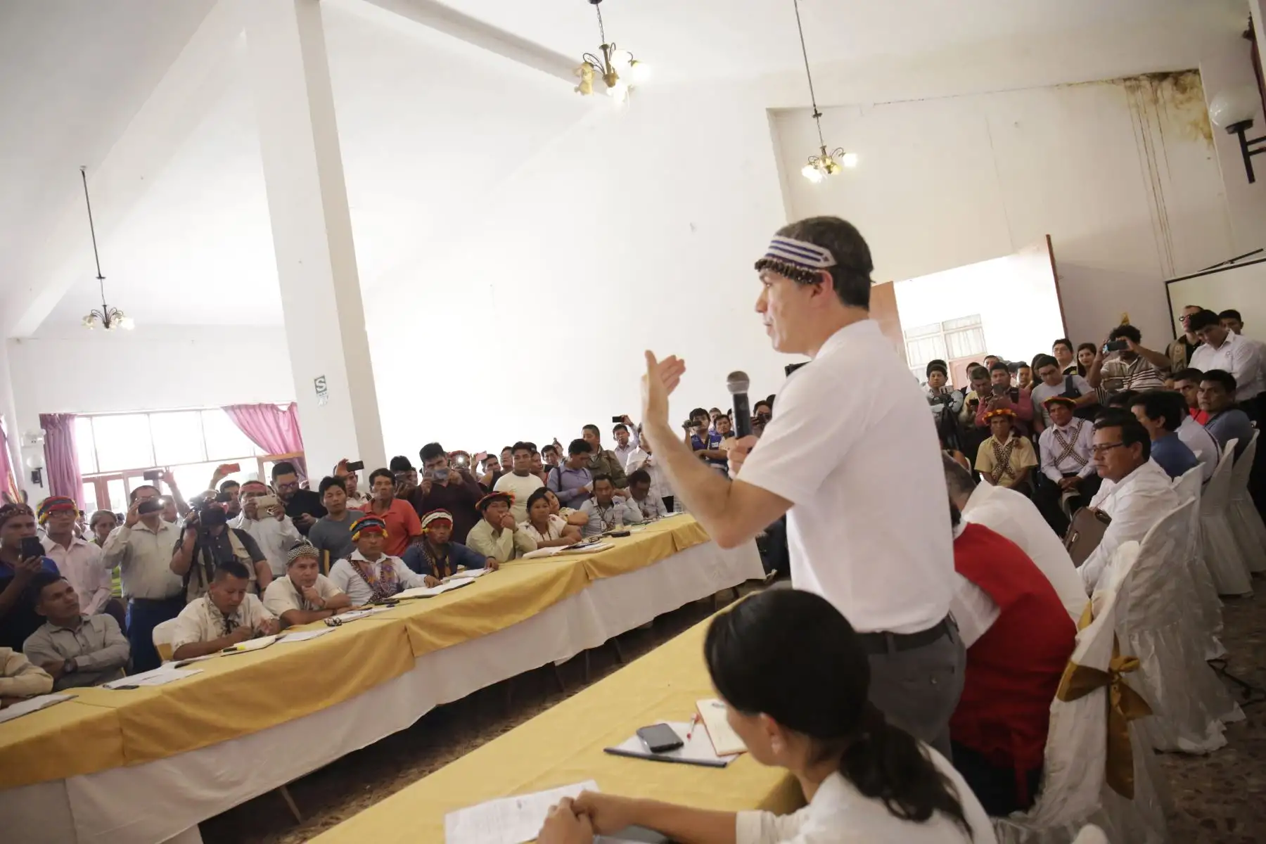 Presidente del Consejo de Ministros se reúne con representantes de las comunidades de las cinco cuencas de Loreto.Foto:ANDINA/PCM