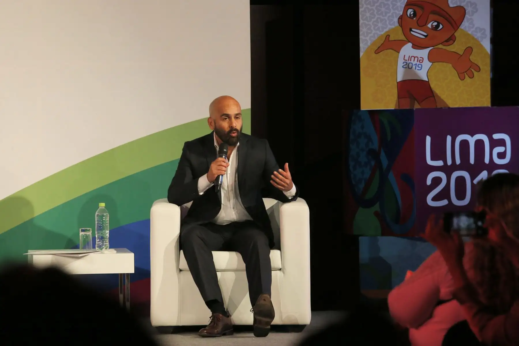 Panamericanos Lima 2019. Con el lema La Fiesta de la Cultura, el Presidente del Comite Organizador de los Juegos Panamericanos y Parapanamericanos, Carlos Neuhaus y el Gerente de Comunicaciones, Juan Silva presentaron el Programa Cultural Lima 2019 acompañados por la Ministra de Cultura, Ulla Holmquist.  Foto: ANDINA/Nathalie Sayago