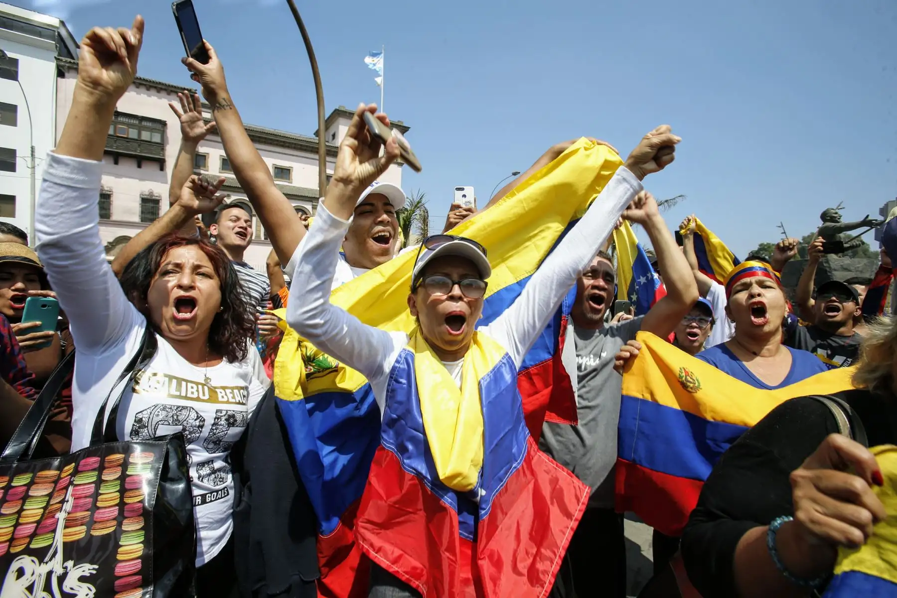 Venezolanos en Lima marchan y respaldan al presidente interino Juan Guaidó. Foto: ANDINA/Nathalie Sayago