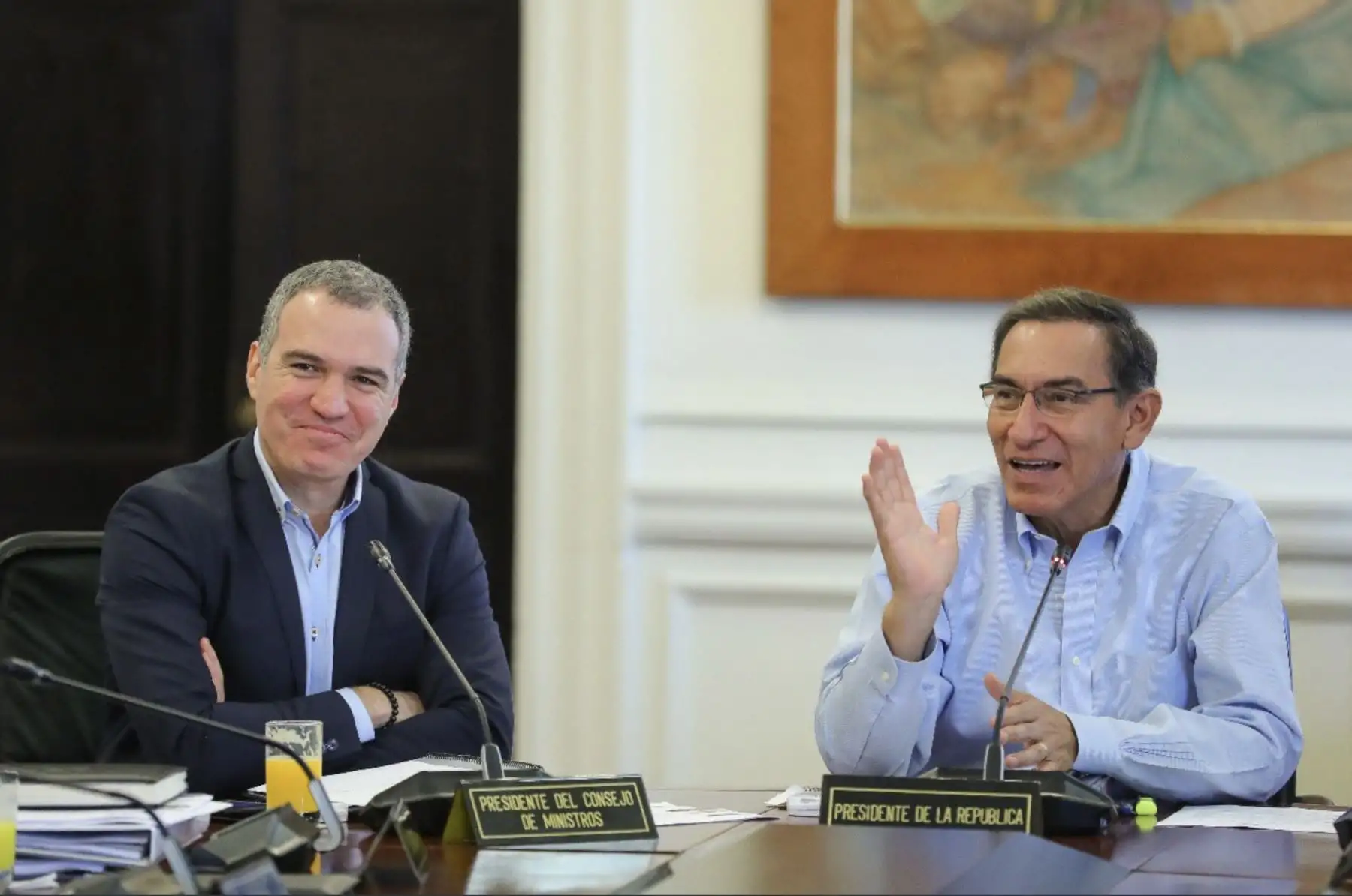 Presidente Martín Vizcarra preside la sesión del Consejo de Ministros, en palacio de gobierno. Foto: ANDINA/ Prensa Presidencia