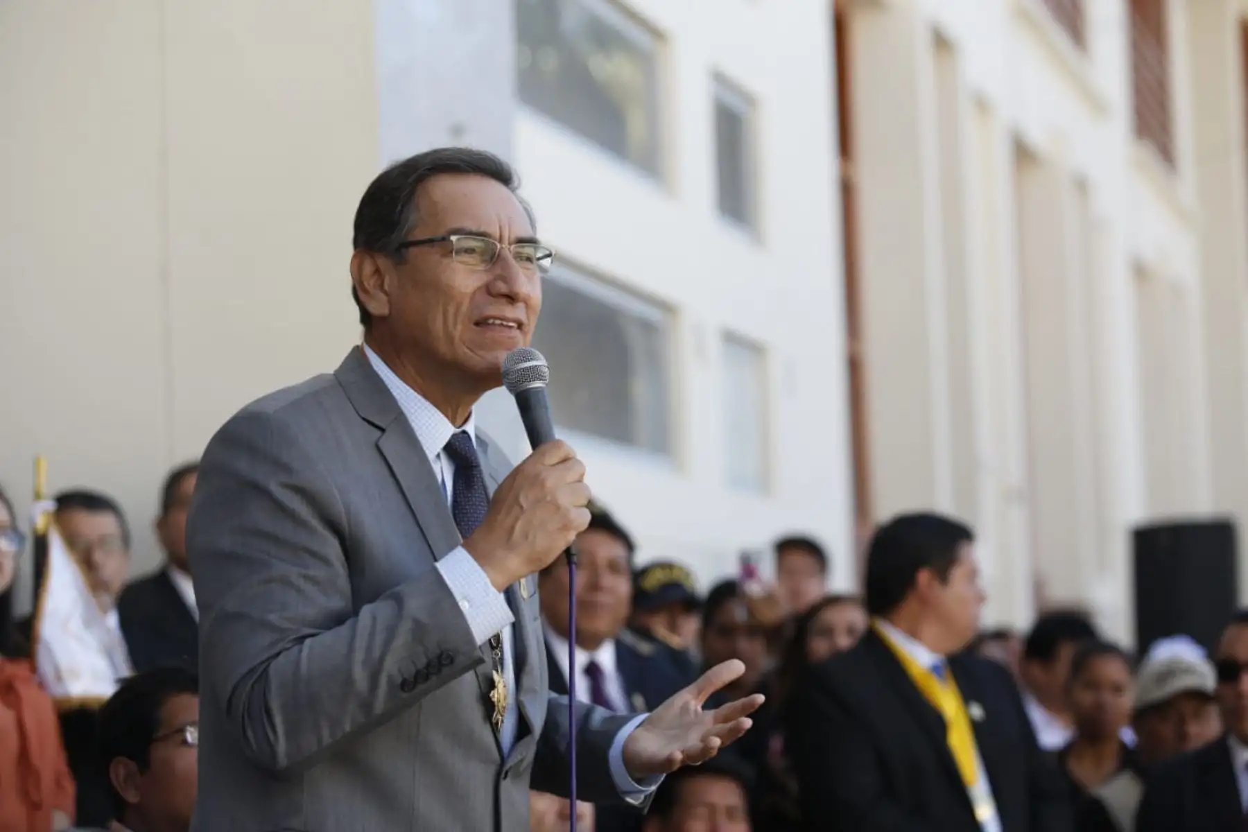 Jefe de Estado asiste a la celebración del 150 aniversario del colegio emblemático 2 de Mayo de Caraz (Áncash). Foto: ANDINA/Prensa Presidencia