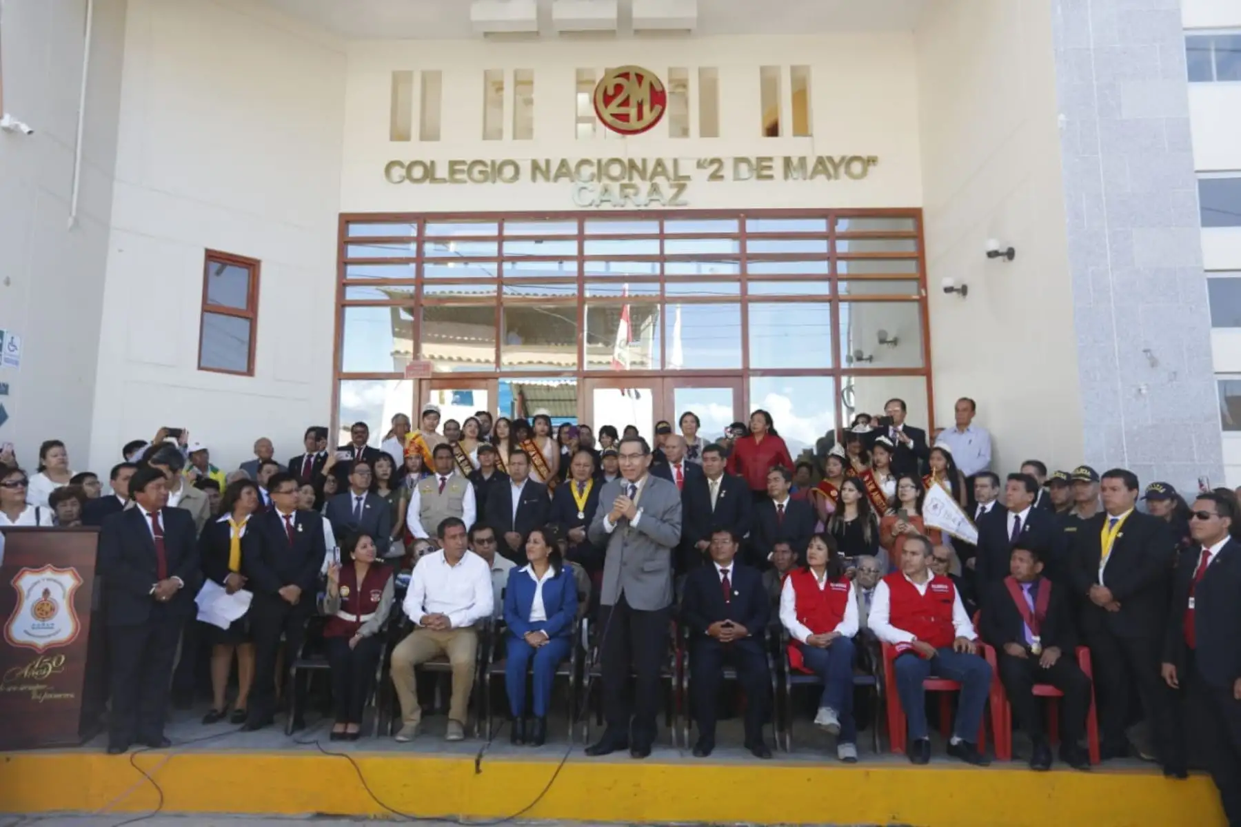 Jefe de Estado asiste a la celebración del 150 aniversario del colegio emblemático 2 de Mayo de Caraz (Áncash). Foto: ANDINA/Prensa Presidencia