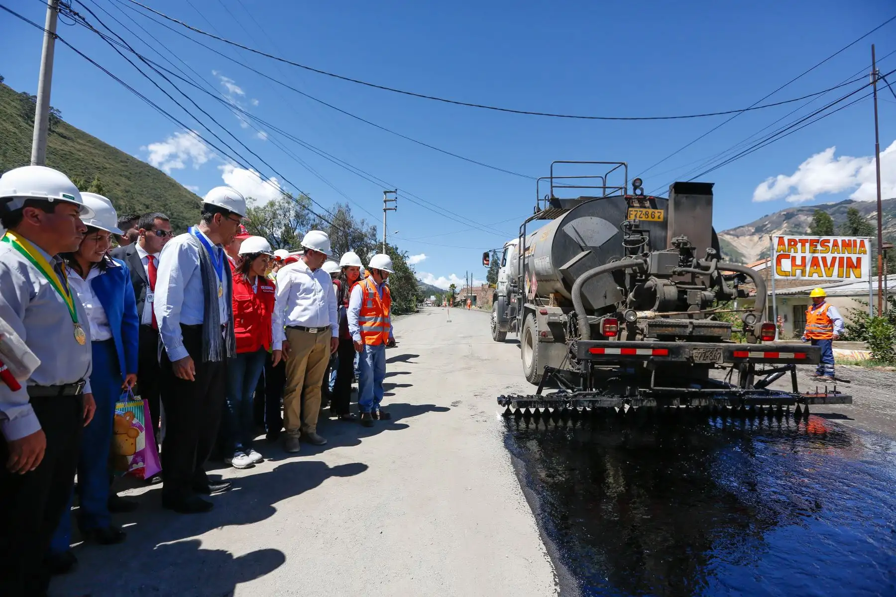 Presidente Vizcarra realiza inspección de las obras de rehabilitación de la carretera Huaraz - Caraz. Foto: ANDINA/ Prensa Presidencia