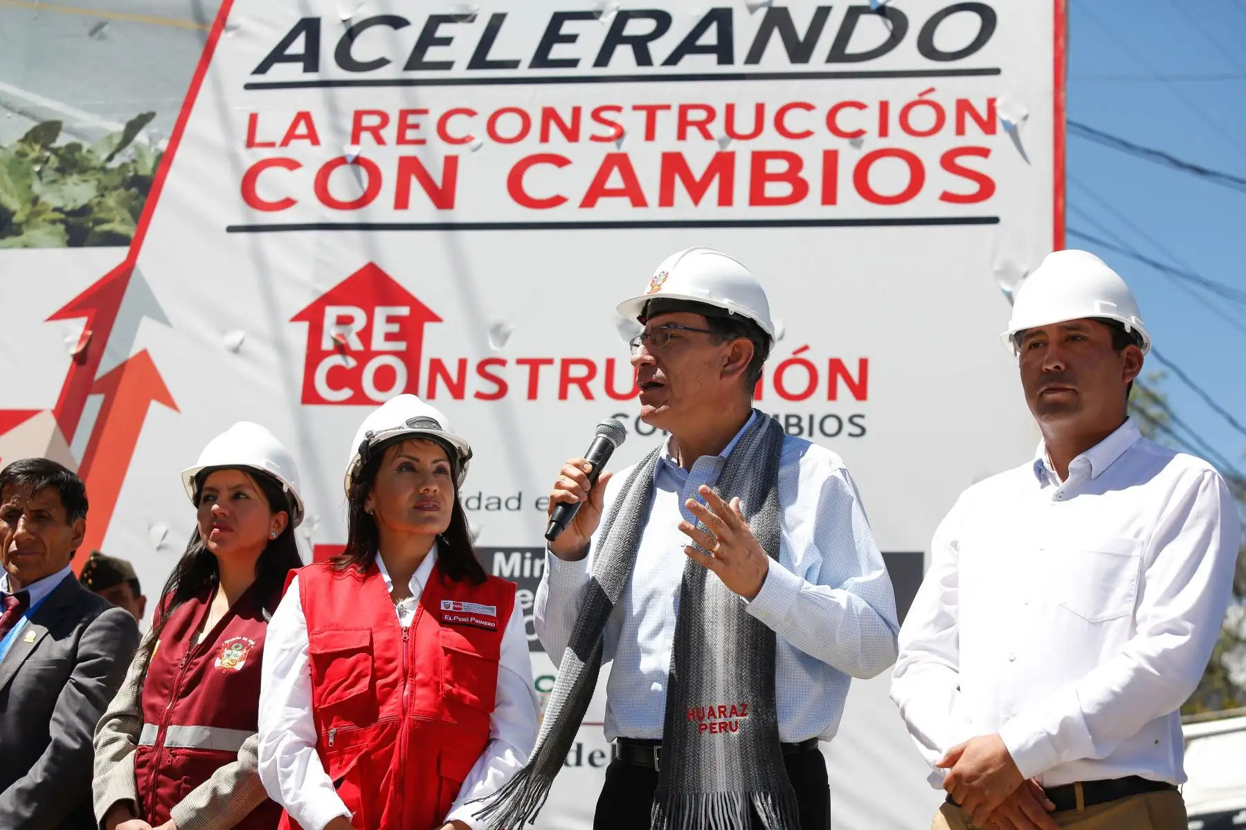 Presidente Vizcarra realiza inspección de las obras de rehabilitación de la carretera Huaraz - Caraz. Foto: ANDINA/ Prensa Presidencia