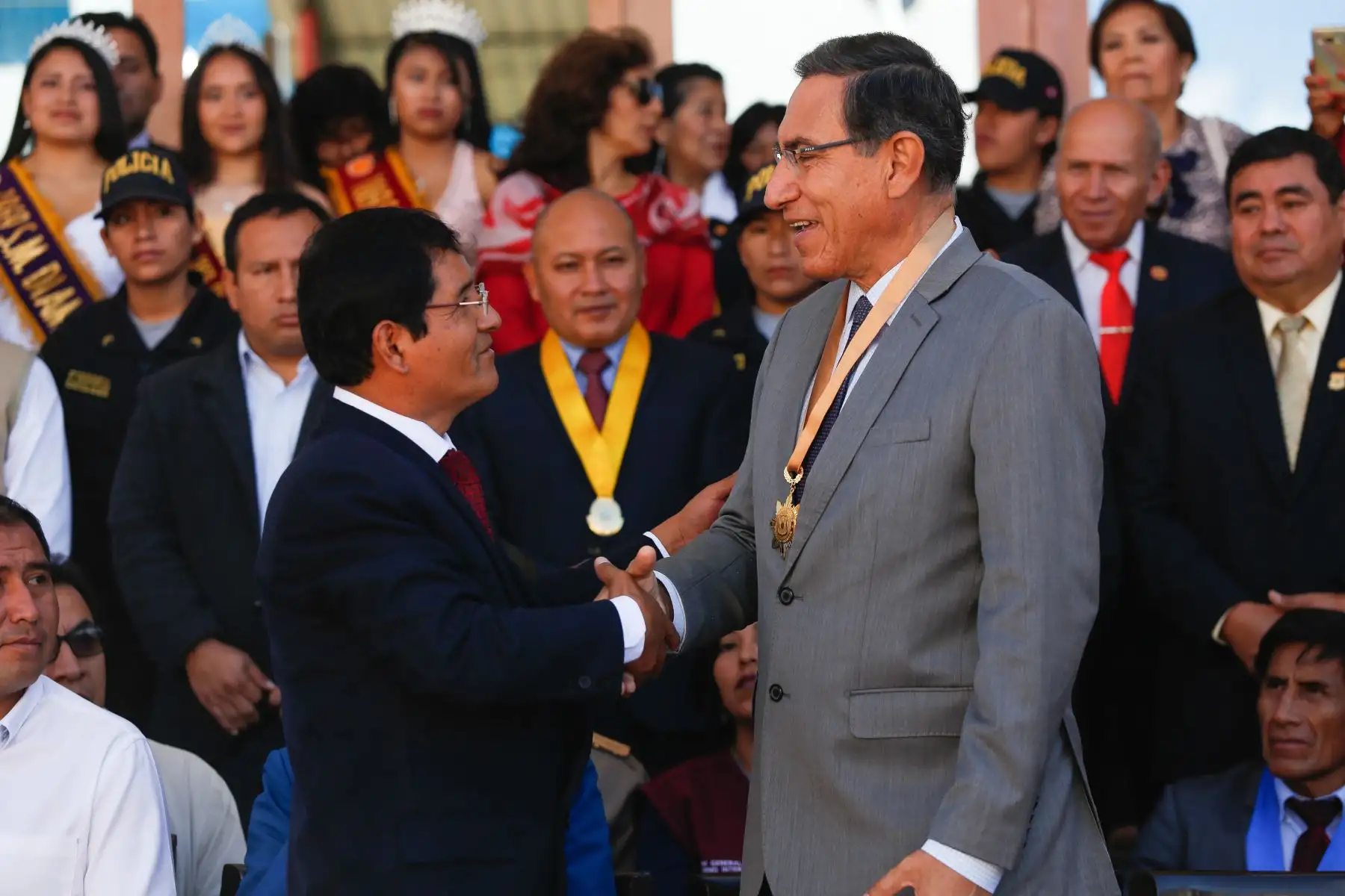Jefe de Estado asiste a la celebración del 150 aniversario del colegio emblemático 2 de Mayo de Caraz (Áncash). Foto: ANDINA/Prensa Presidencia