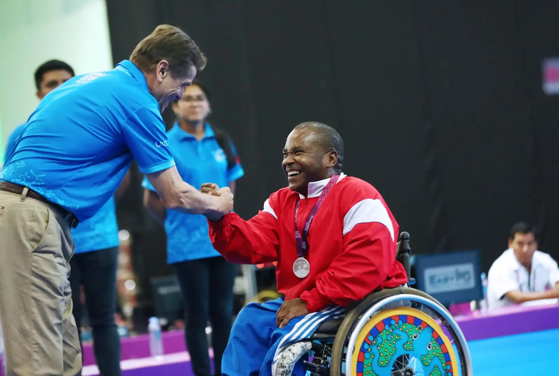 Lima 2019: Hoy culminó la Copa del Mundo de Para Powerlifting en sus diversas categorías. 
Yoander Arias Borges de Cuba, se llevo la medalla de Plata.
Foto: ANDINA/Norman Córdova