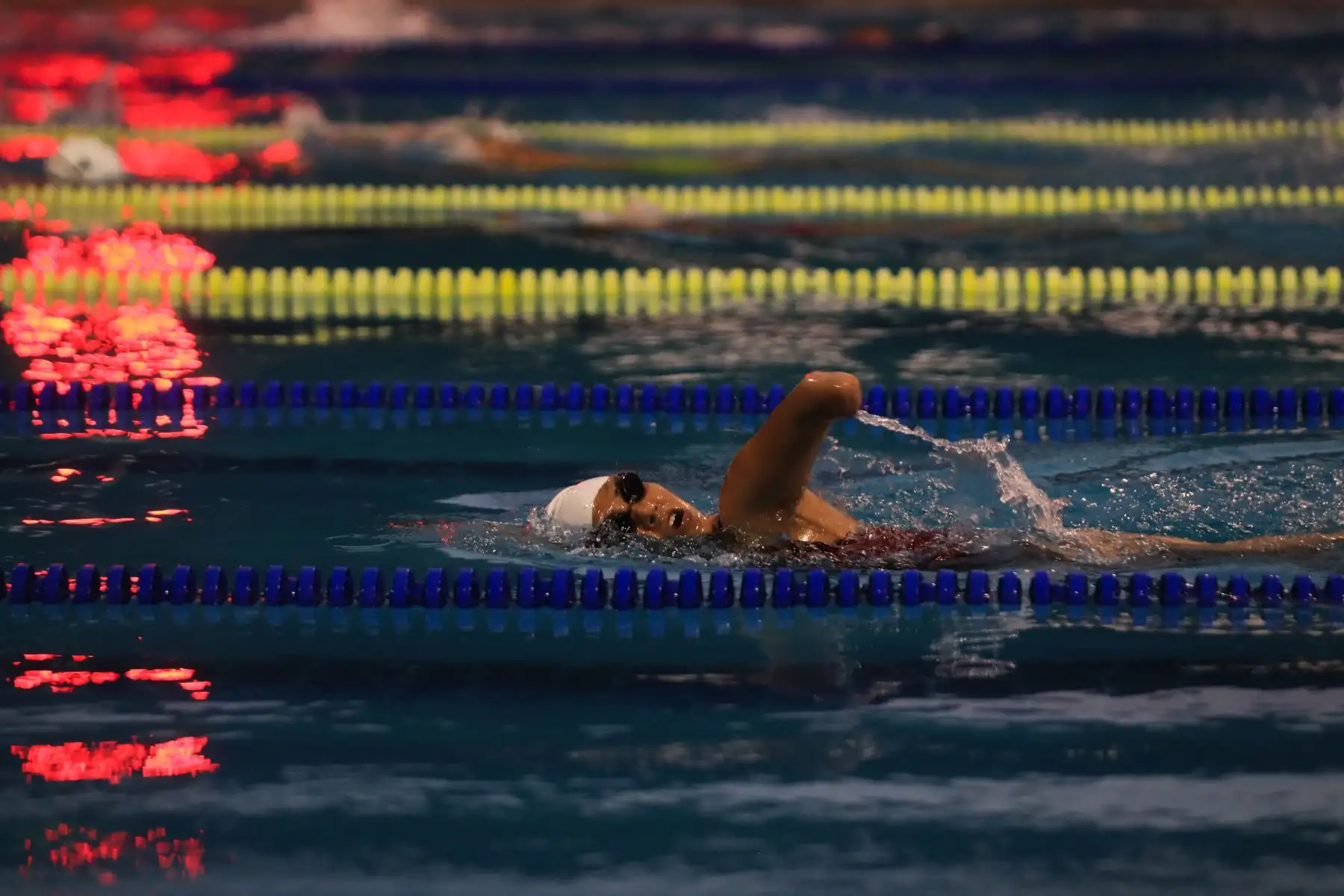 Dunia Felices, nadadora paralímpica en los Panamericanos 2019. Foto: ANDINA/Carlos Lezama