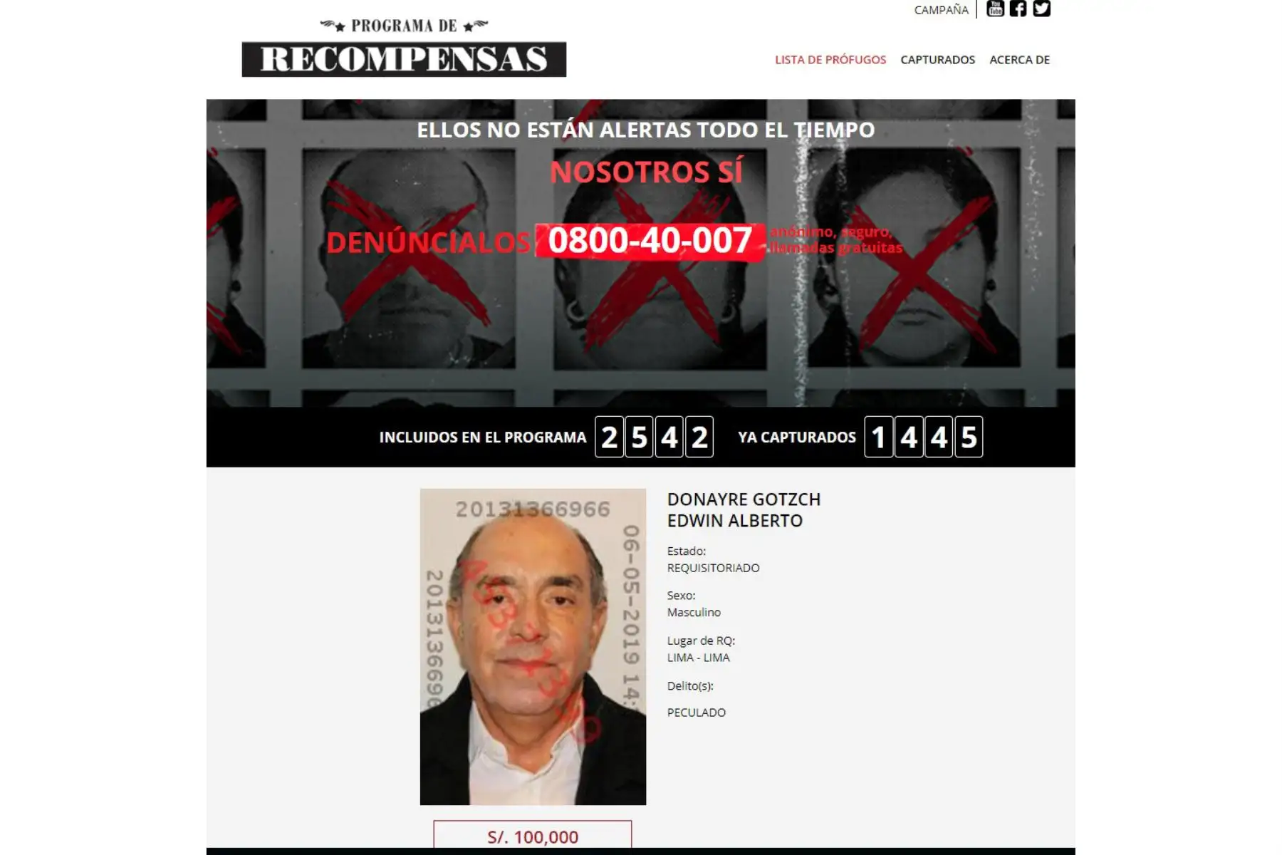 S/ 100,000 por Edwin Donayre