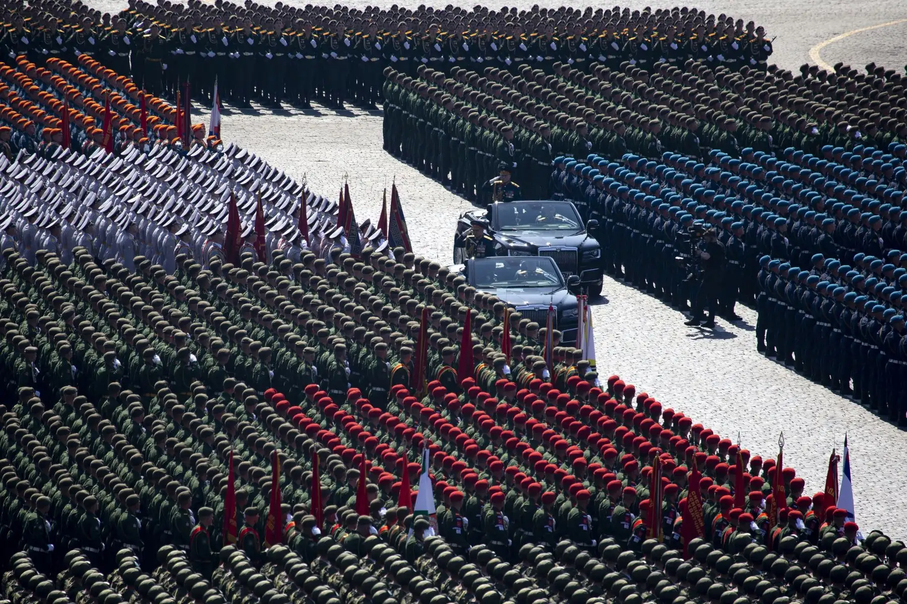 Ensayo militar por el 74 aniversario de la victoria sobre la Alemania nazi. Foto: AFP