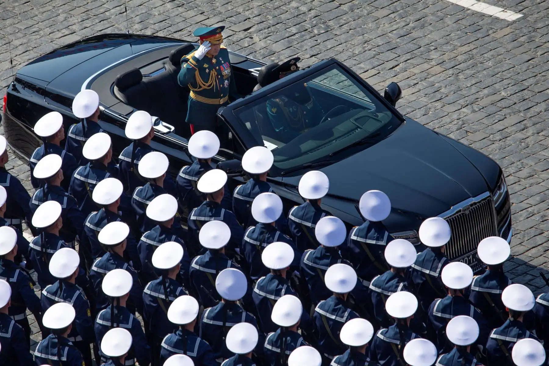 Ensayo militar por el 74 aniversario de la victoria sobre la Alemania nazi. Foto: AFP