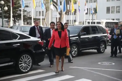 Ministra de Educación, Flor Pablo, llegaal Congreso de la República para responder pliego interpelatorio.