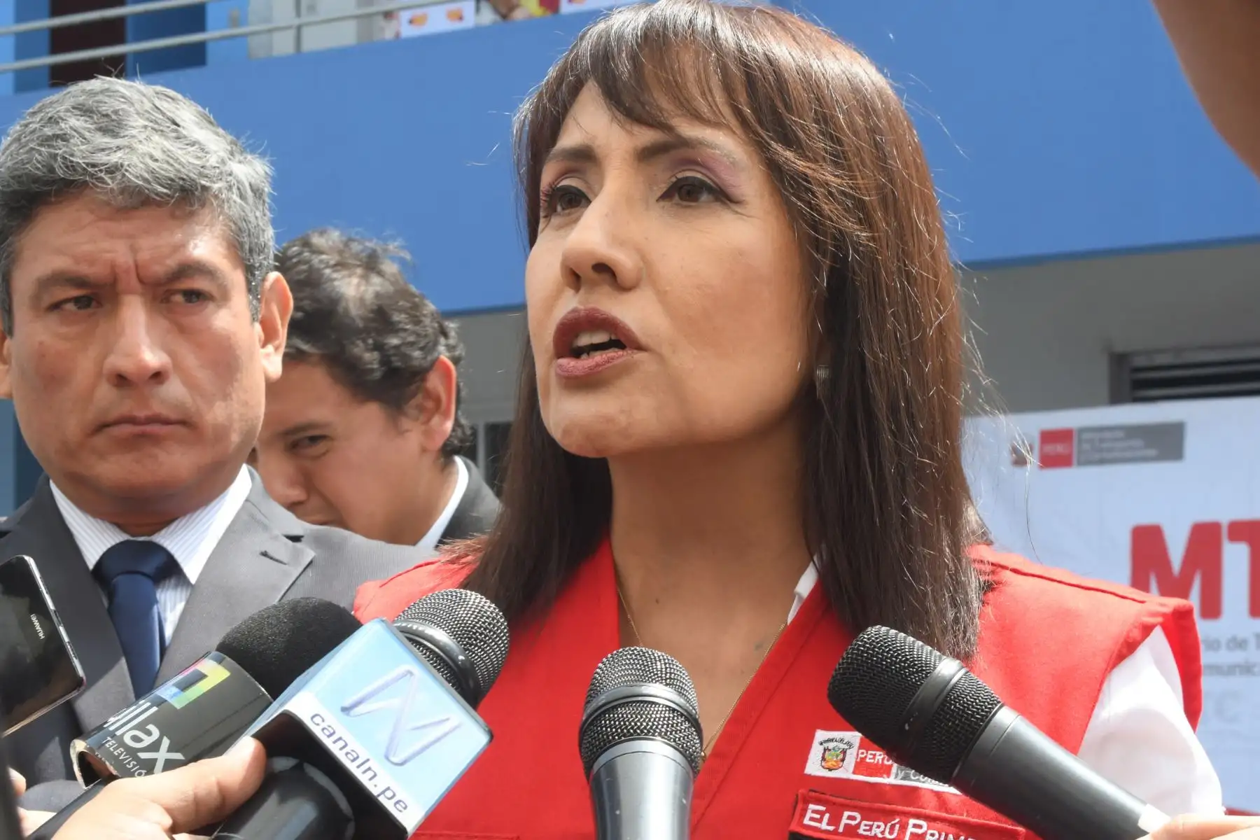 Ministra de Transportes y Comunicaciones, María Jara. ANDINA