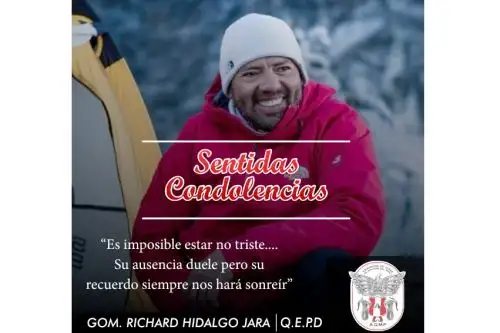 La Asociación de Guías de Montaña del Perú (AGMP), con sede en Huaraz, lamentó el fallecimiento del montañista Richard Hidalgo Jara.
