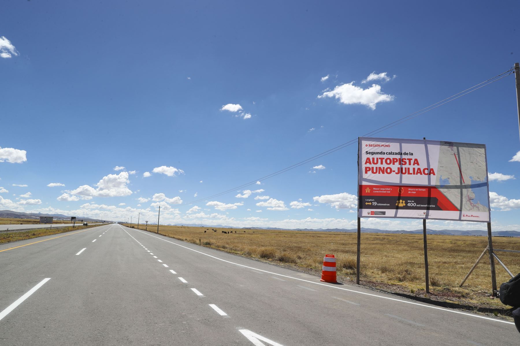 Las obras en la autopista Juliaca-Puno estarán concluidas en julio de 2021, informó el MTC. ANDINA/Archivo