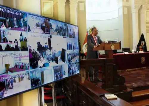 El presidente del Poder Judicial, José Lecaros, puso en funcionamiento 21 juzgados que conforman el Subsistema Especializado en Extinción de Dominio.