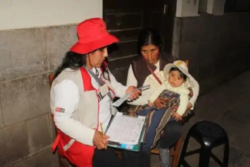 Personal  de la Dirección Regional de Salud (Diresa) Cusco y promotores desarrollan visitas domiciliarias en esta ciudad y la región, para la prevención y control de la anemia en niños.