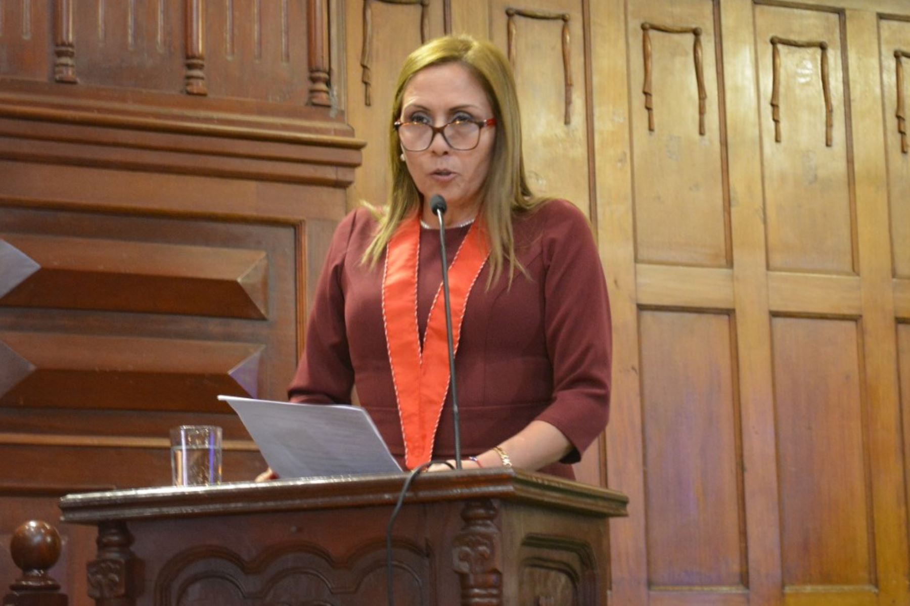 La presidenta de la Junta de Fiscales Superiores de La Libertad, Carla León Aguilar,