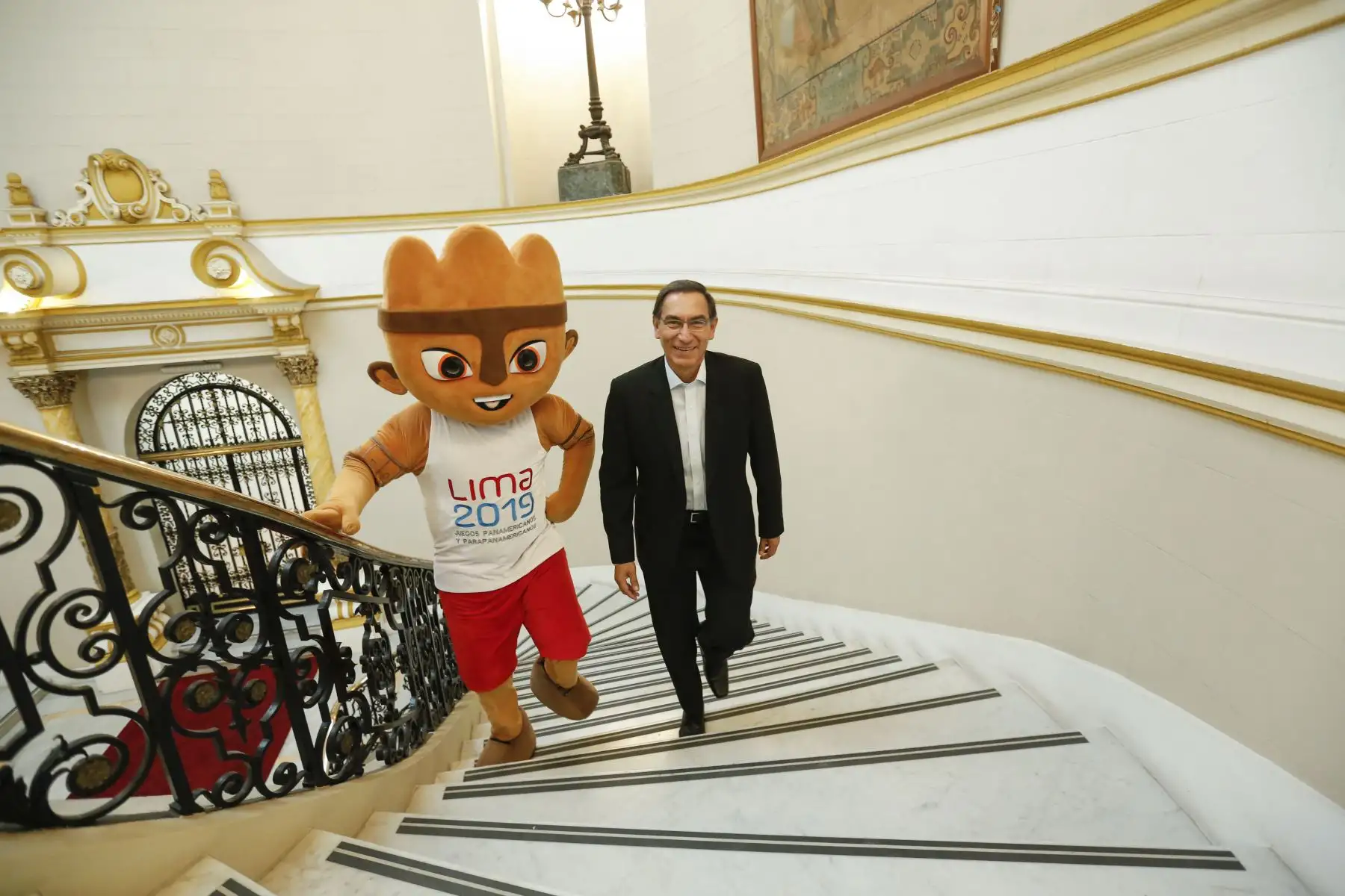 Presidente Vizcarra recibe en Palacio de Gobierno a Milco, en la  recta final rumbo a los Juegos Panamericanos. 
Foto: ANDINA/Prensa Presidencia